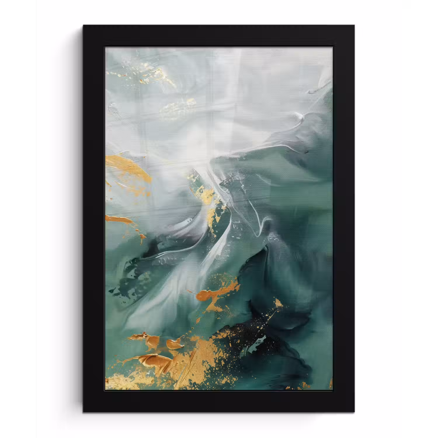 Groen - Modern - Marmer - Abstract fotolijst zwart zonder passe partout klein -3d