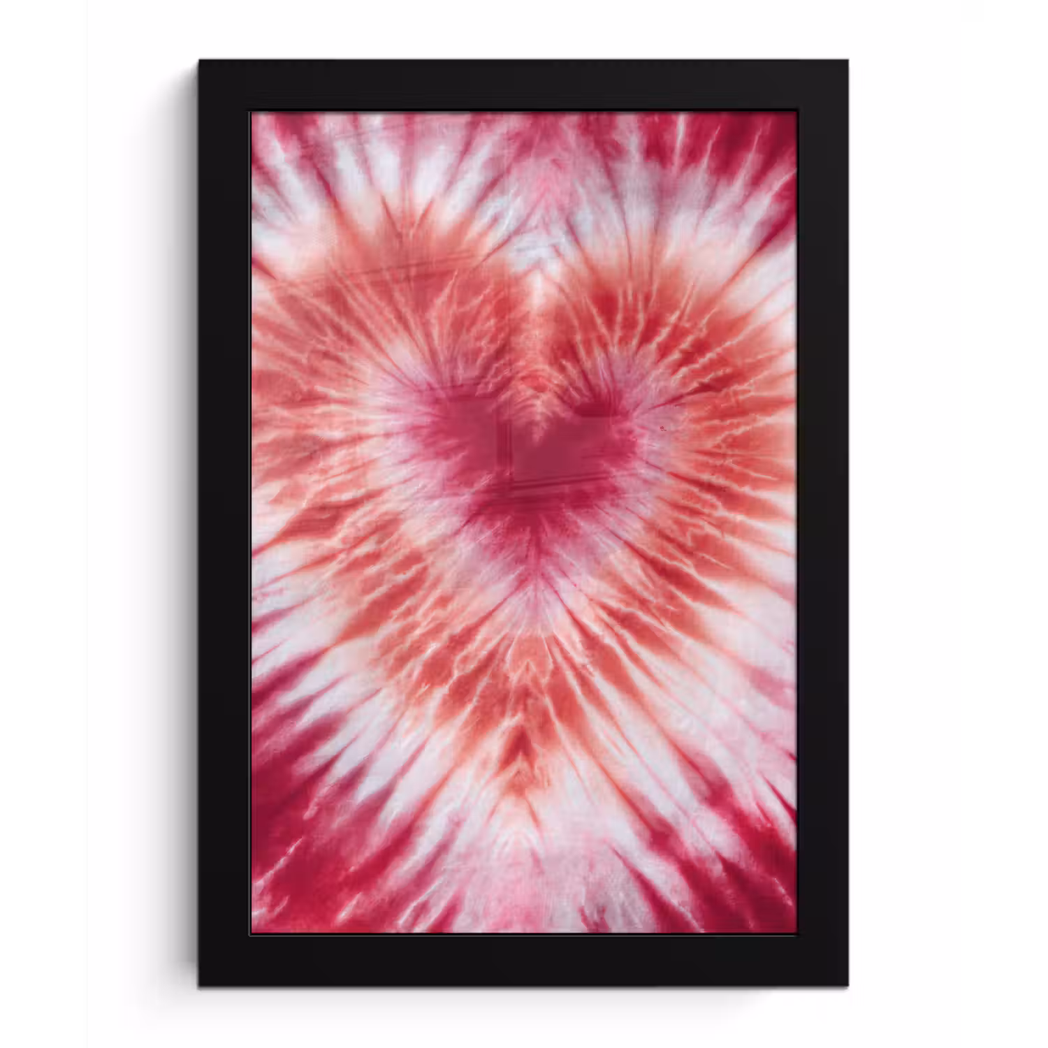 Hartvorm - Roze - Tie dye fotolijst zwart zonder passe partout klein -3d