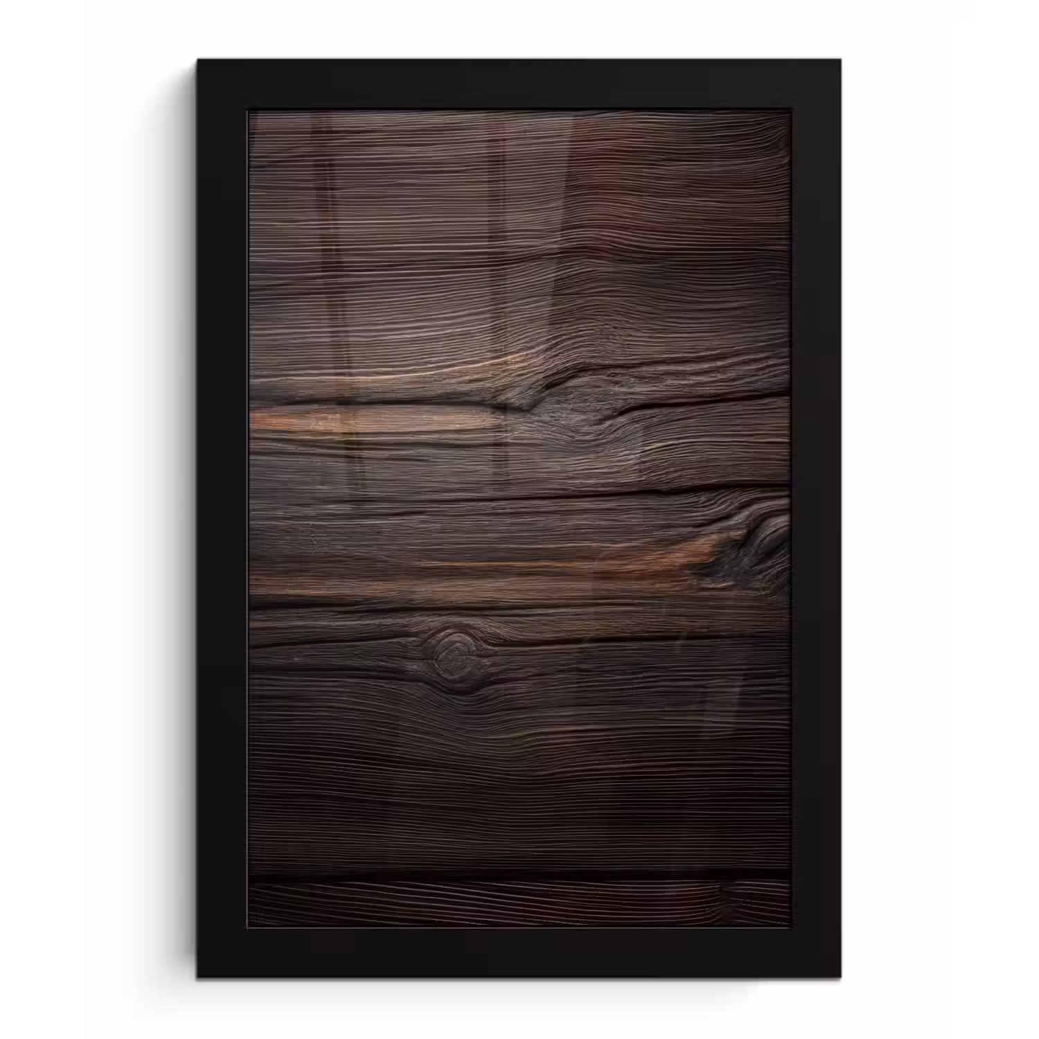 Hout - Grillige nerven fotolijst zwart zonder passe partout klein -3d