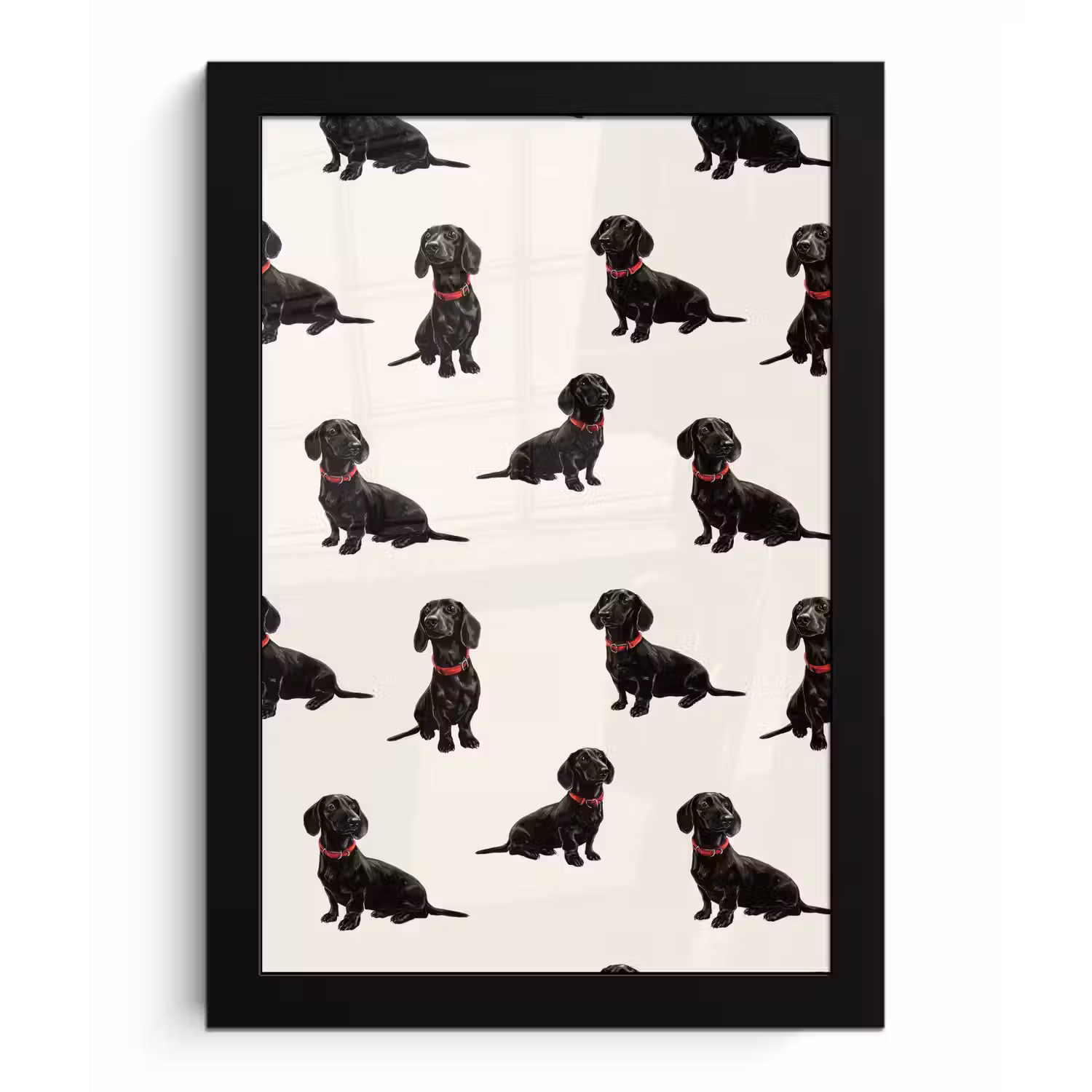 Hond - Patroon - Zwart fotolijst zwart zonder passe partout klein 224 -3d