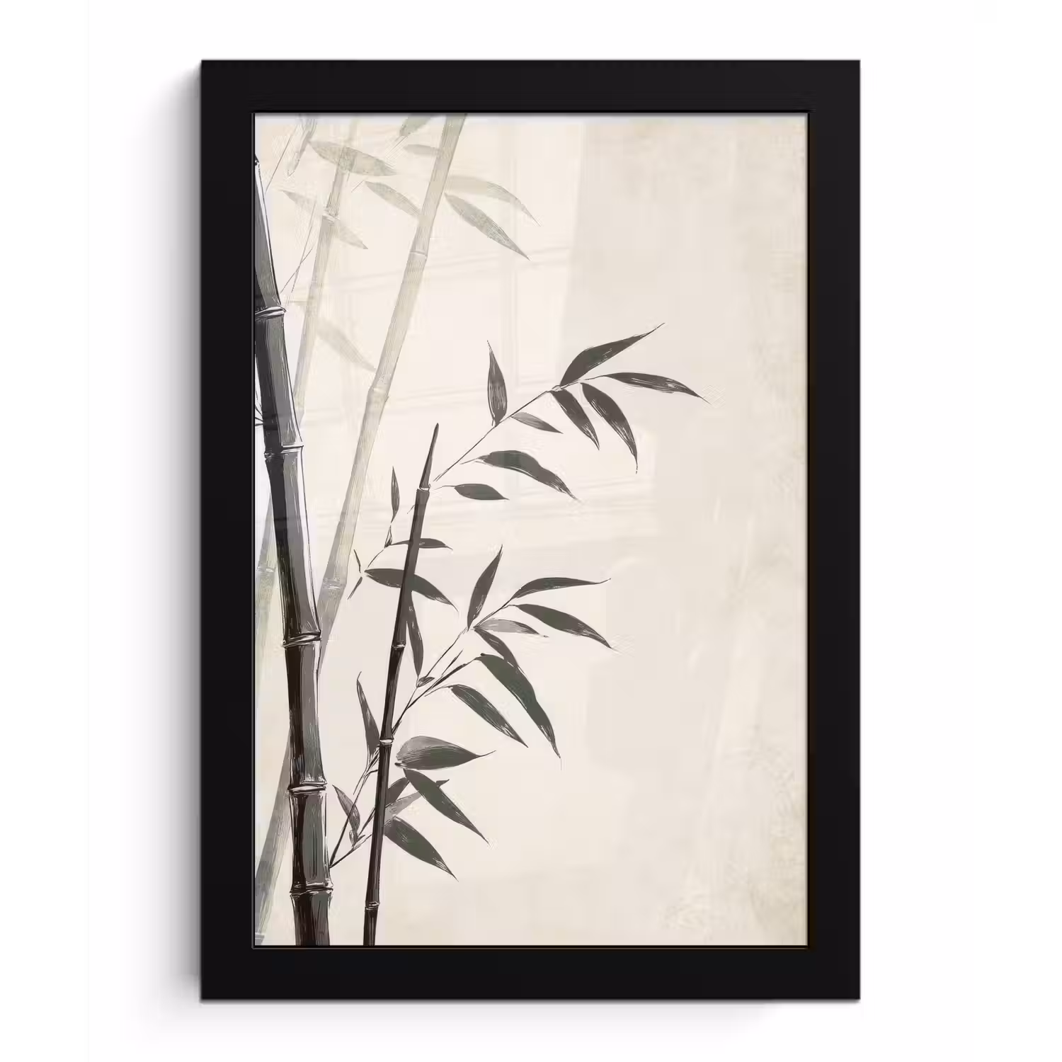 Japandi - Bamboe - Beige fotolijst zwart zonder passe partout klein -3d