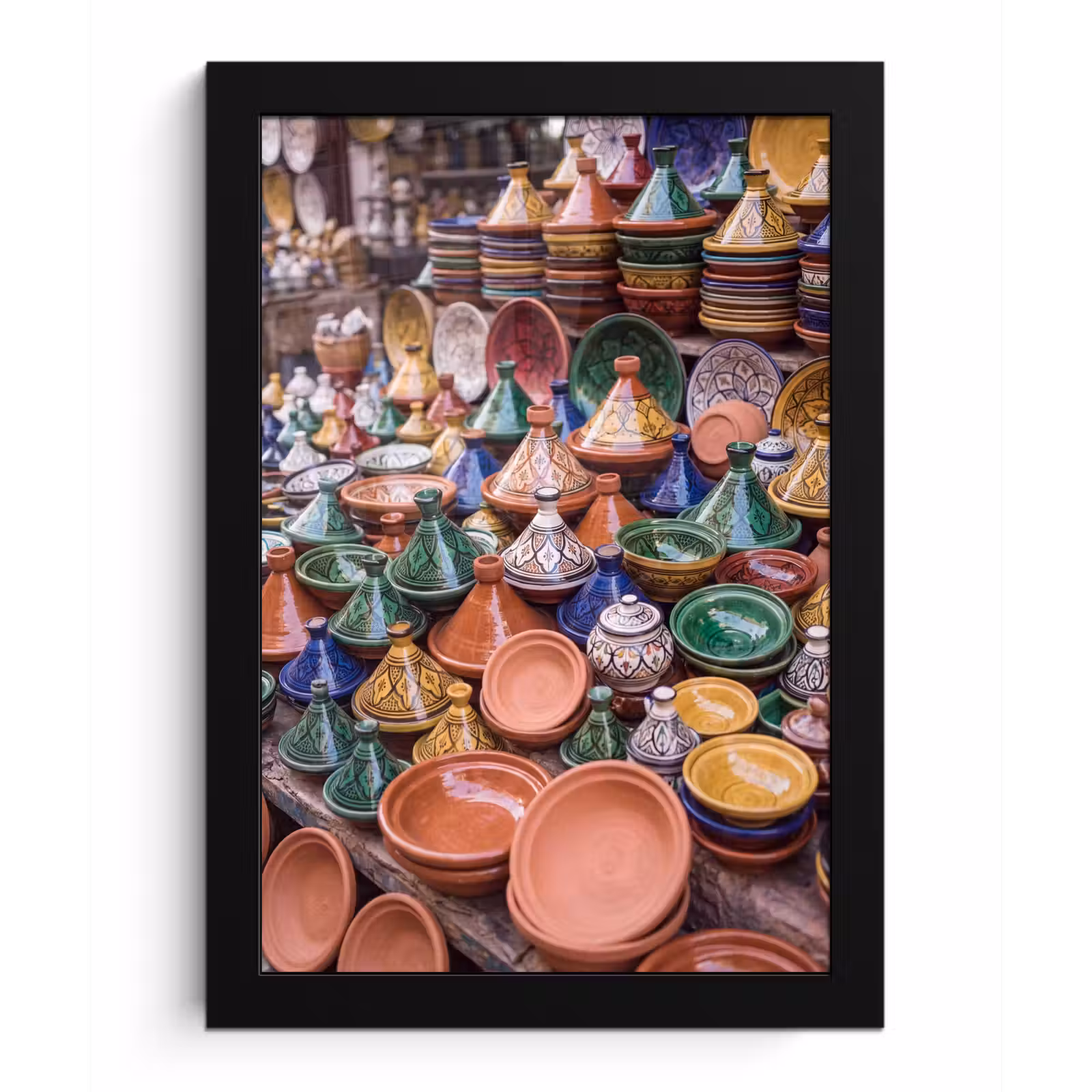 Bilder mit Rahmen - Keramik – Bunt – Muster - Aardewerk - Kleurrijk - Patroon fotolijst zwart zonder passe partout klein