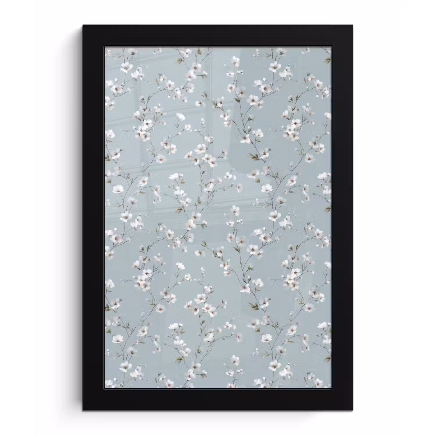 Klassiek - Bloemen - Blauw fotolijst zwart zonder passe partout klein 224 -3d