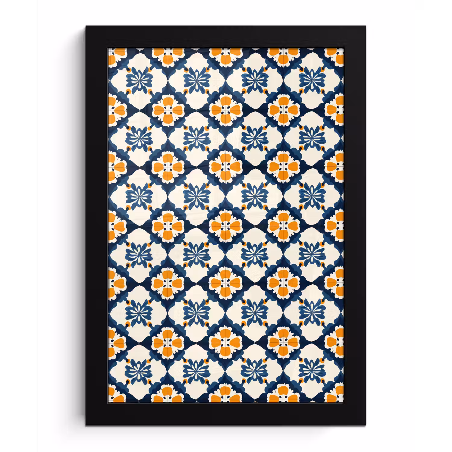 Klassiek - Geometrisch - Blauw fotolijst zwart zonder passe partout klein 224 -3d