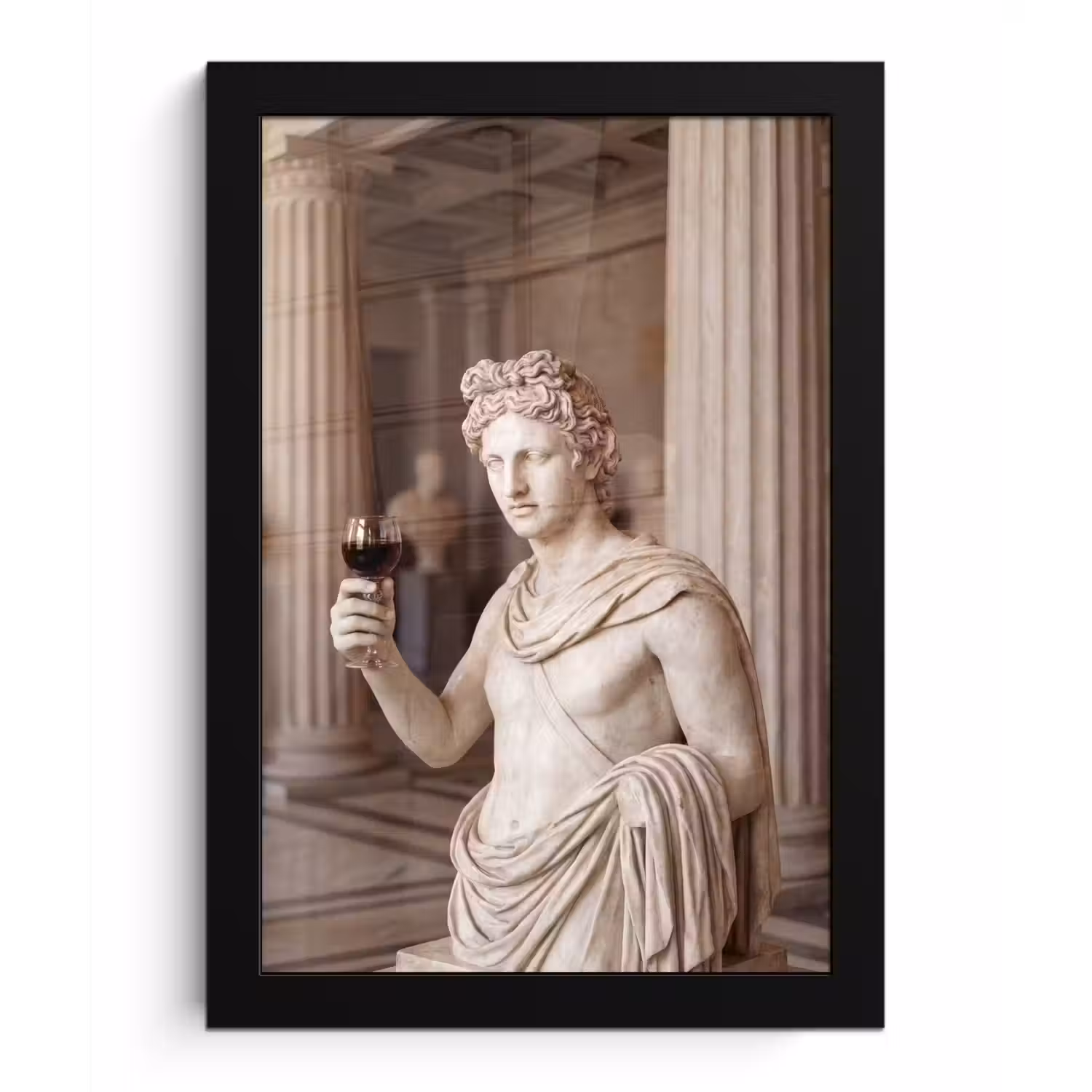Klassiek - Marmer - Wijn fotolijst zwart zonder passe partout klein -3d