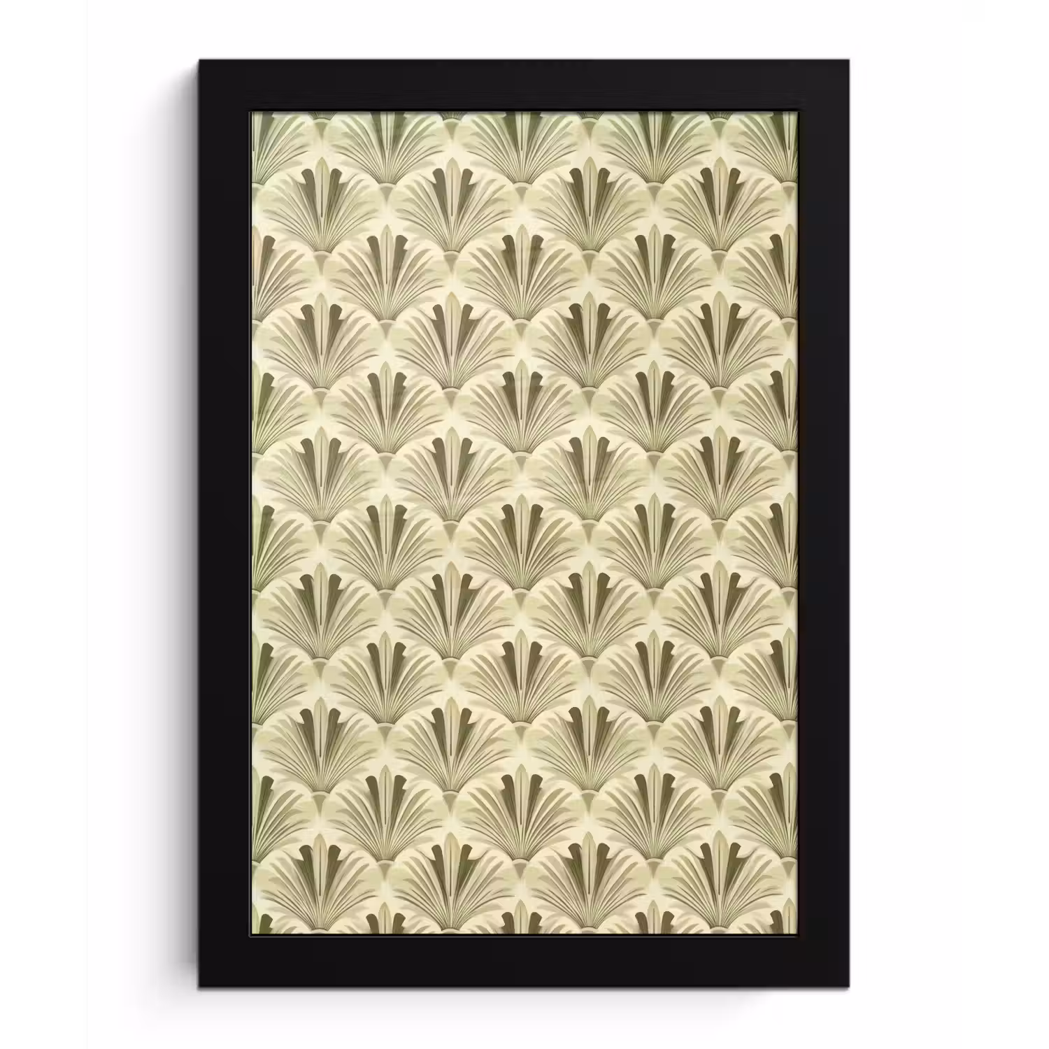 Klassiek - Waaier - Groen fotolijst zwart zonder passe partout klein 224 -3d