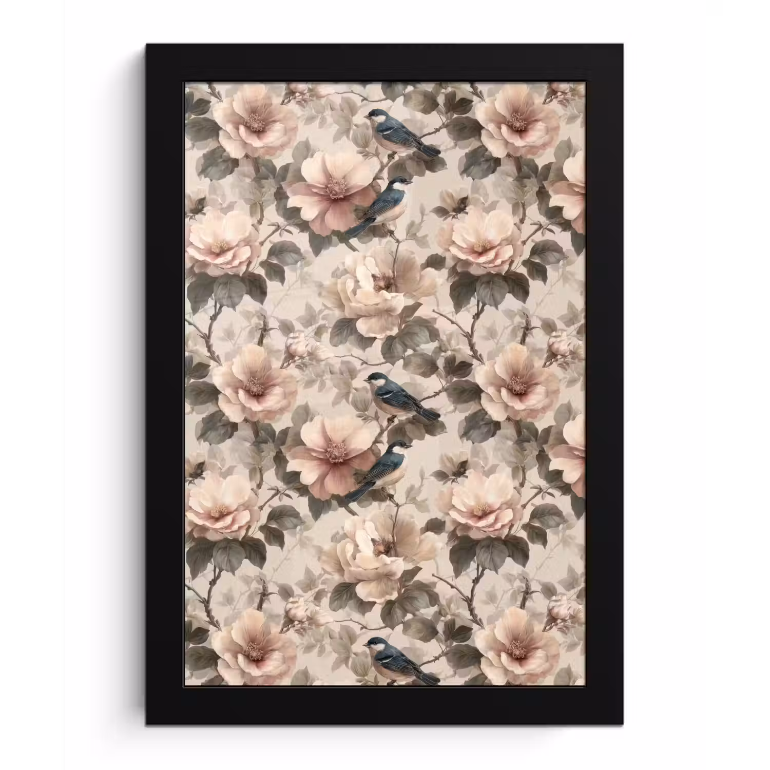 Klassiek - Vogels - Kleurrijk fotolijst zwart zonder passe partout klein 224 -3d