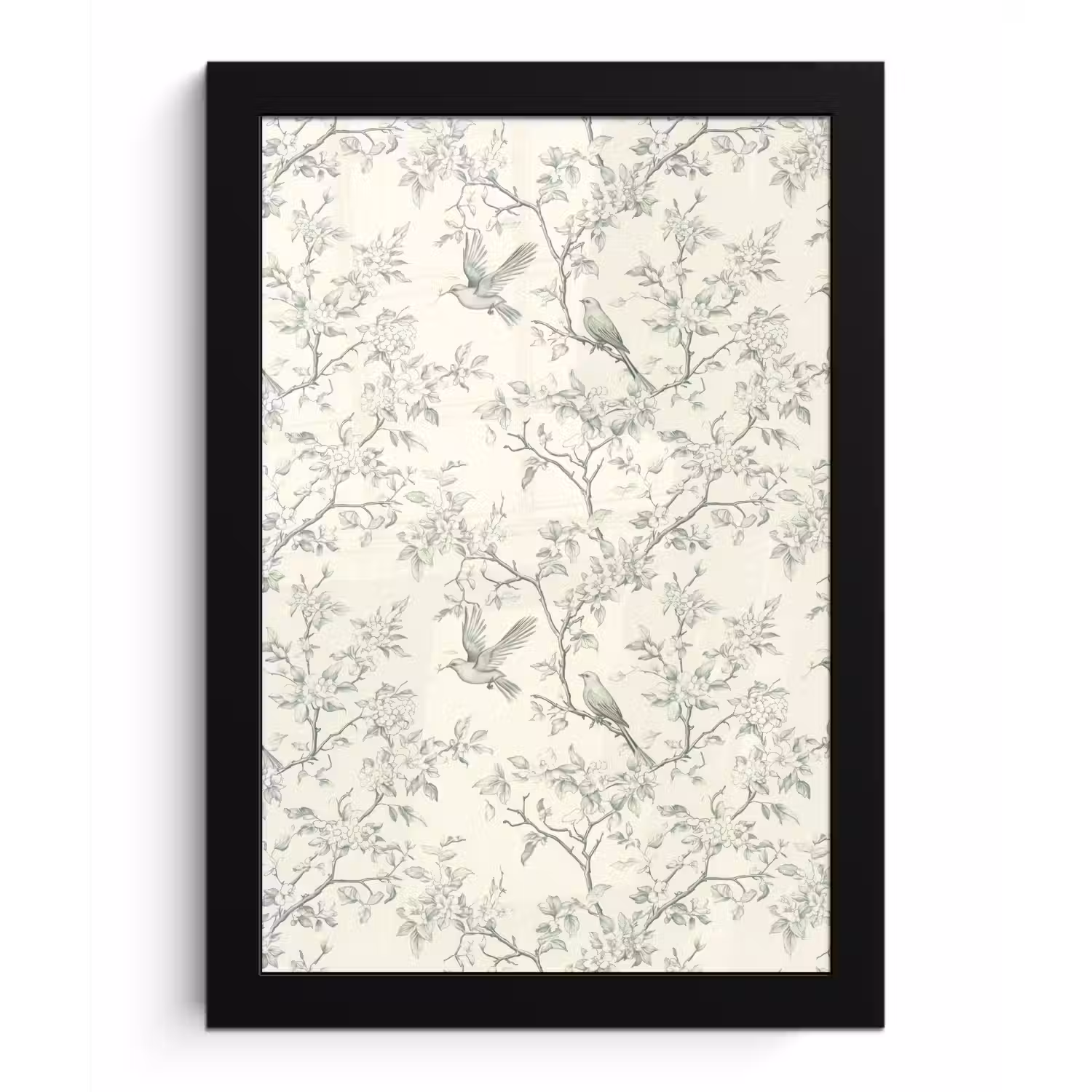 Klassiek - Vogels - Groen fotolijst zwart zonder passe partout klein 224 -3d