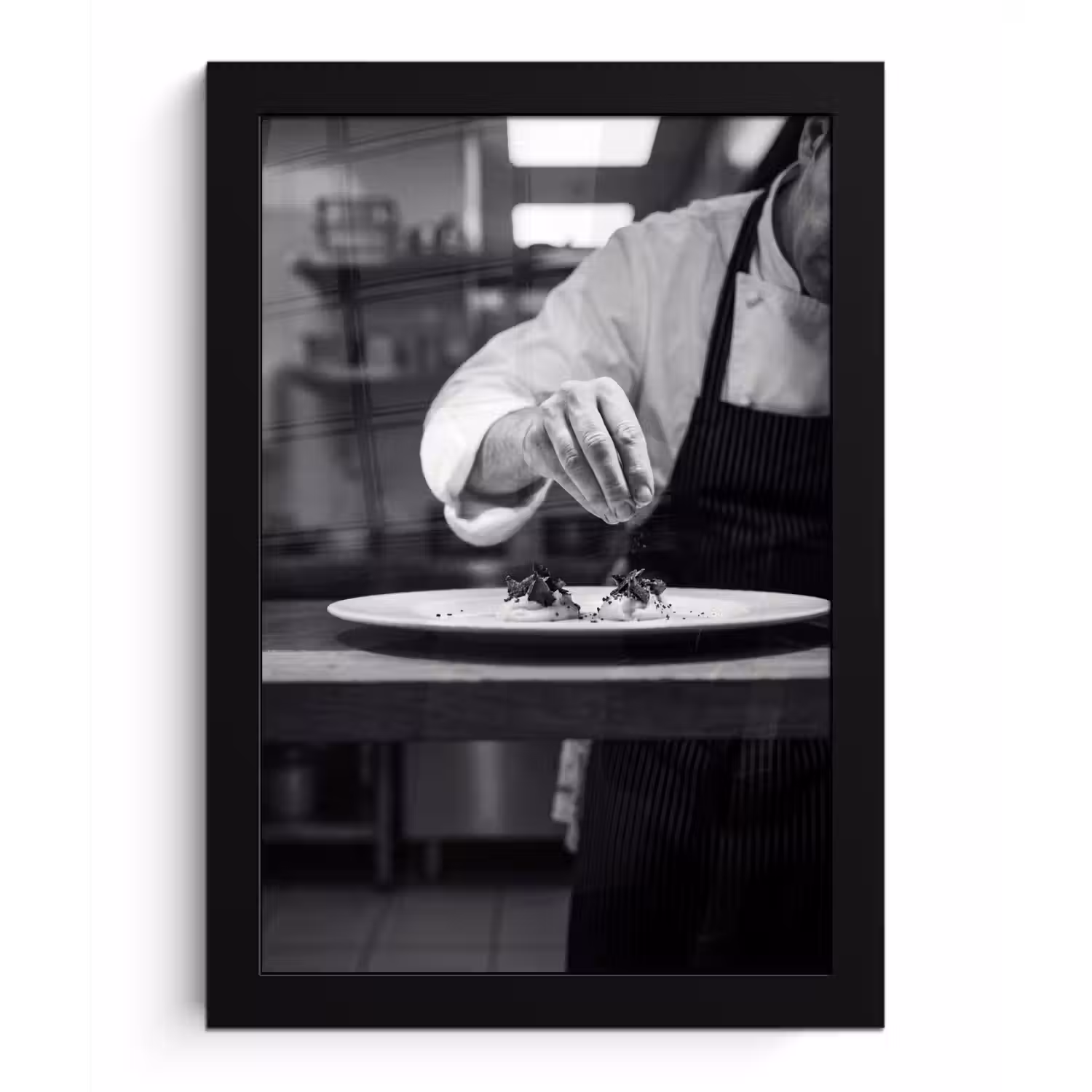 Chef - Garnering - Gerecht fotolijst zwart zonder passe partout klein -3d