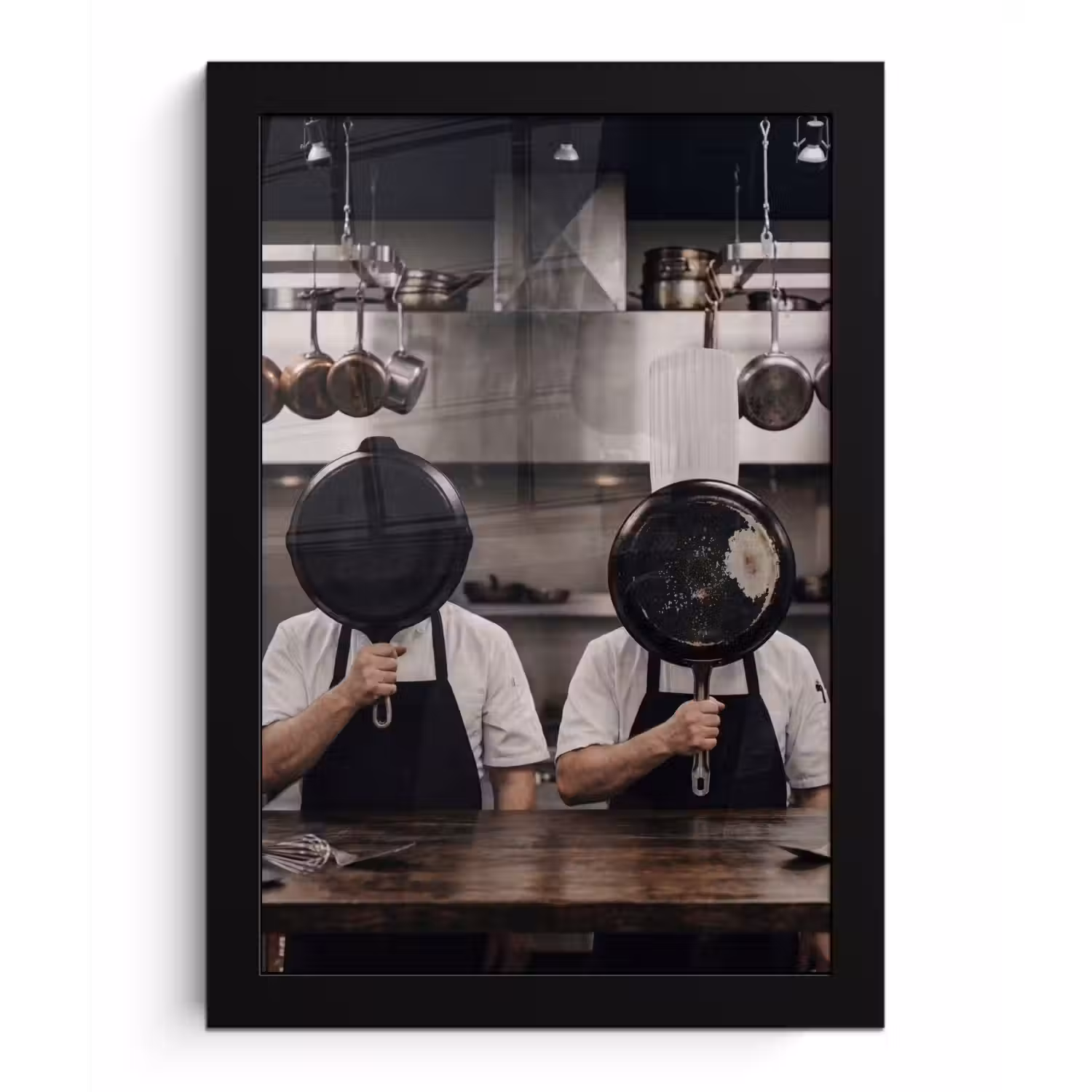 Koks - Koekenpannen - Keuken fotolijst zwart zonder passe partout klein -3d