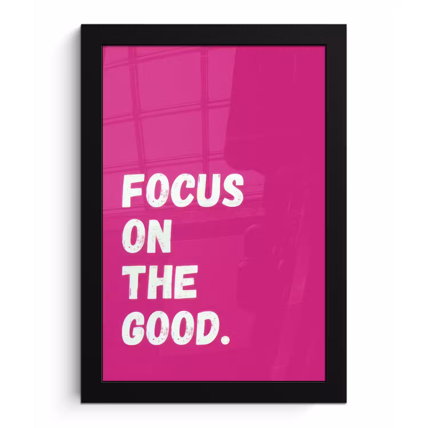 Focus on the good - Roze - Simple fotolijst zwart zonder passe partout klein -3d