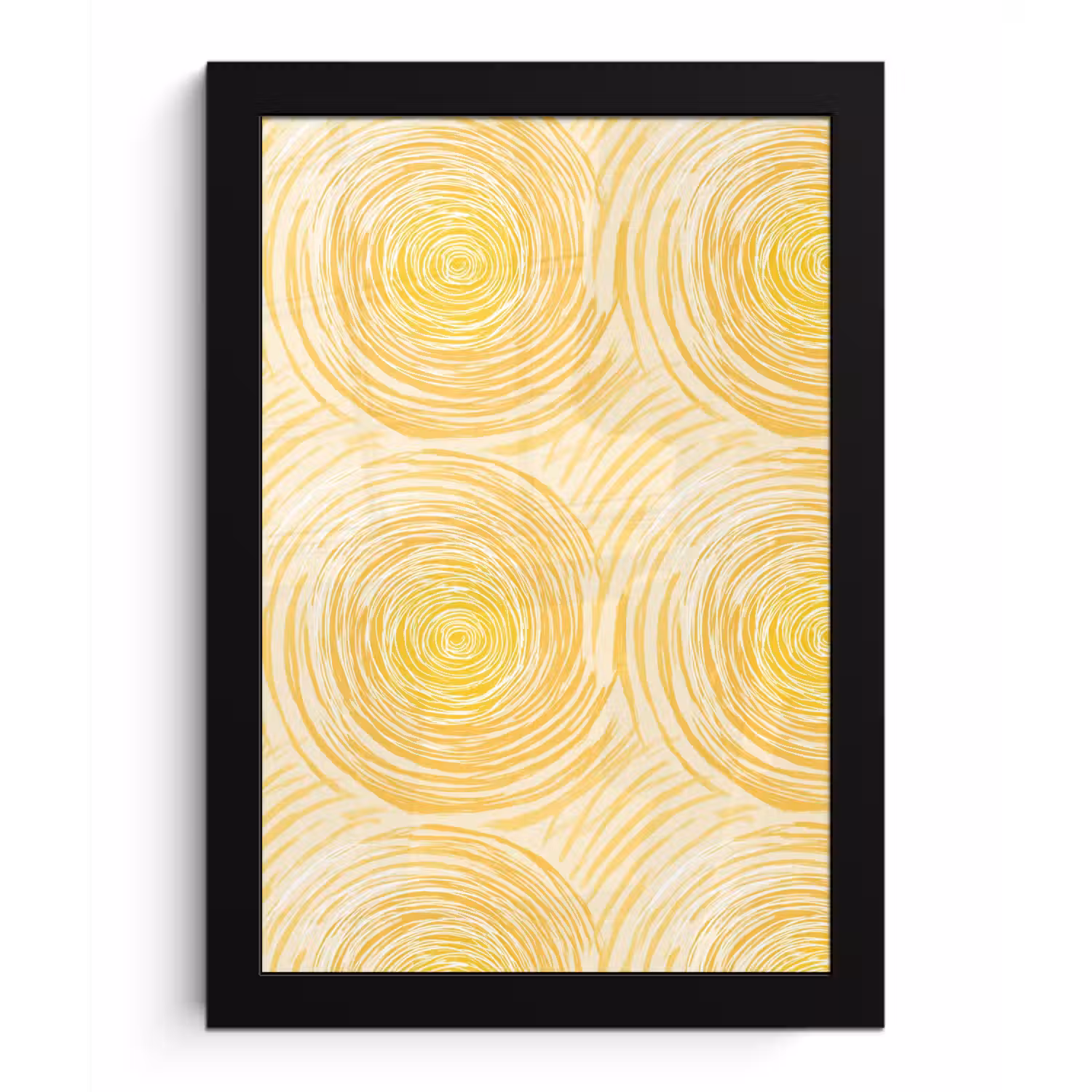 Cirkels - Abstract - Artistiek - Geel fotolijst zwart zonder passe partout klein 224 -3d