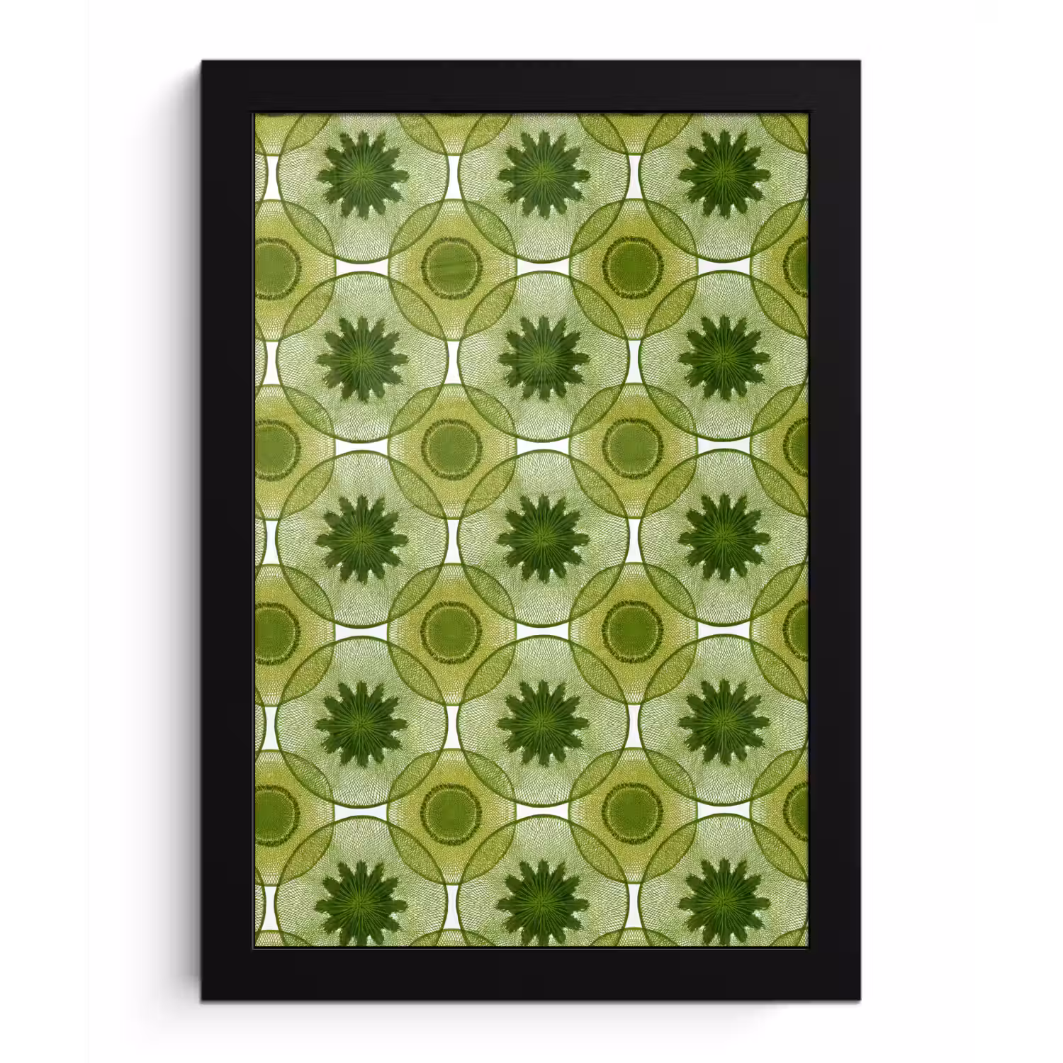 Cirkels - Patroon - Groen fotolijst zwart zonder passe partout klein 224 -3d