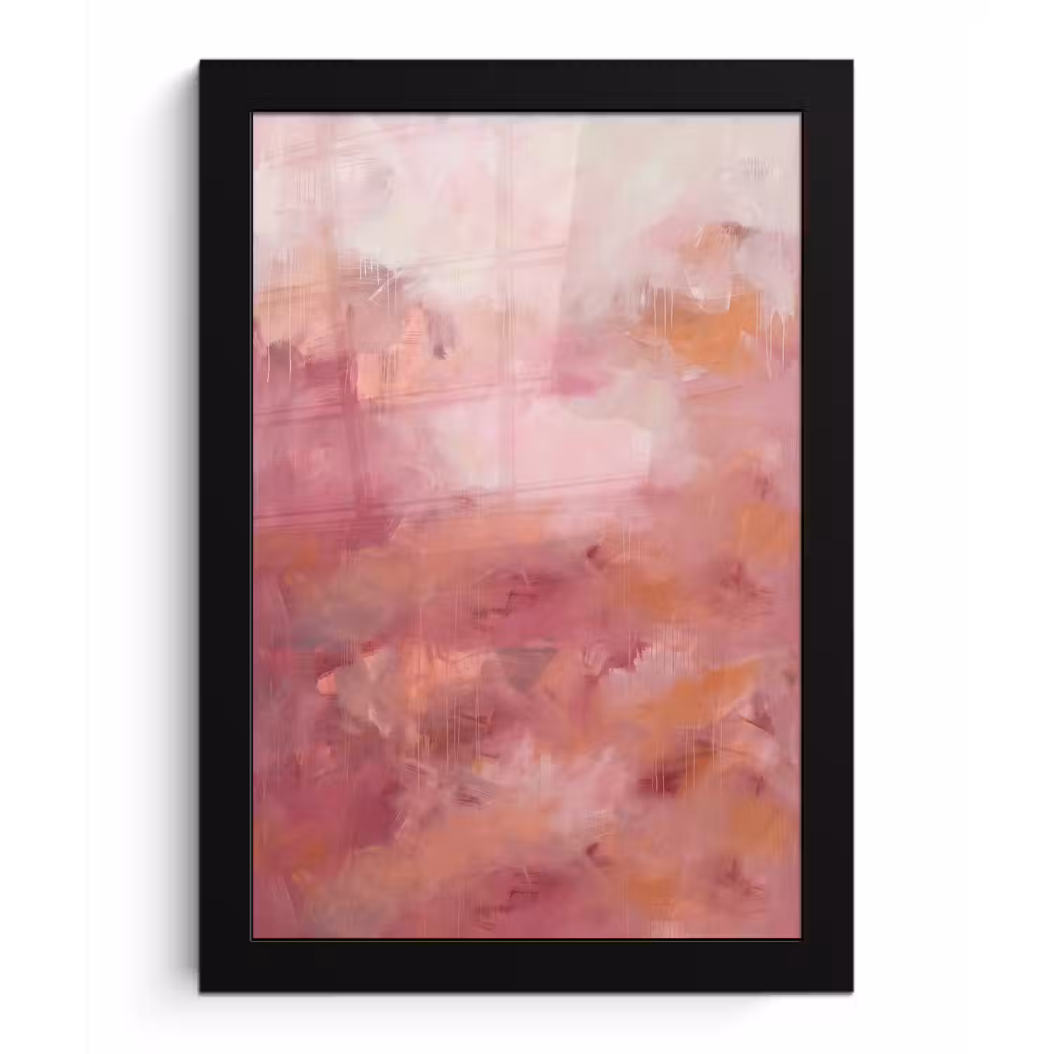 Kunst - Vloeiend - Pastel - Abstract fotolijst zwart zonder passe partout klein -3d