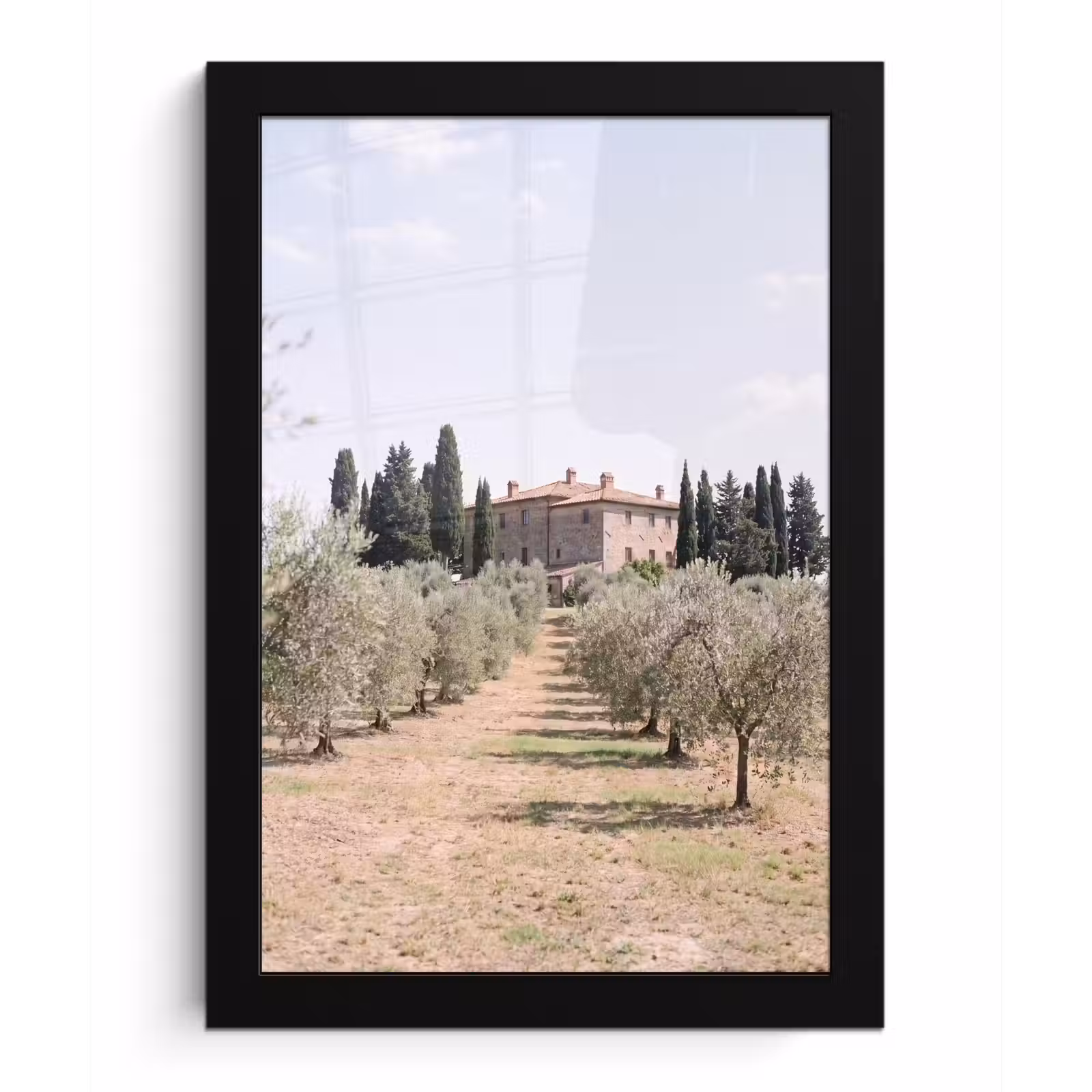 Bilder mit Rahmen - Landhaus – Olivenbaum – Obstgarten - Landhuis - olijfboom - gaard fotolijst zwart zonder passe partout klein