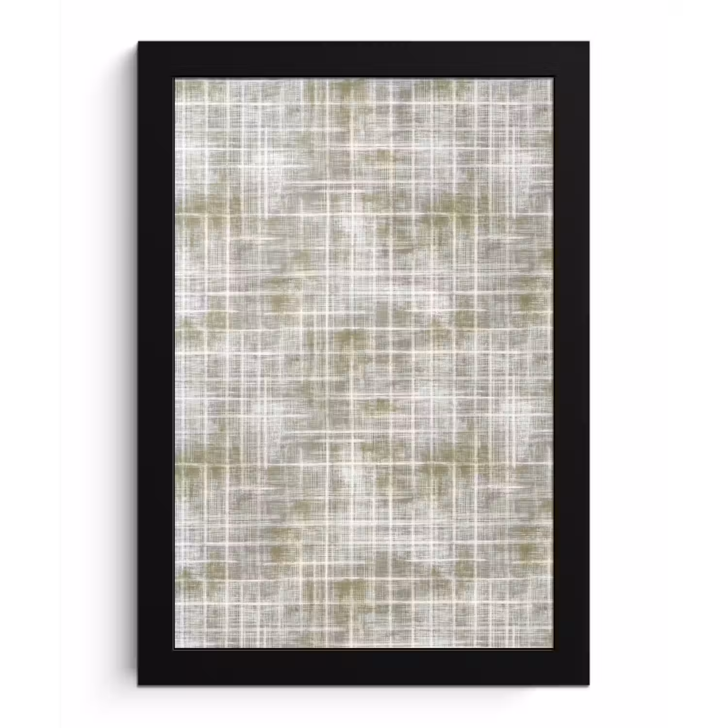 Linnen - Patroon - Groen fotolijst zwart zonder passe partout klein 224 -3d