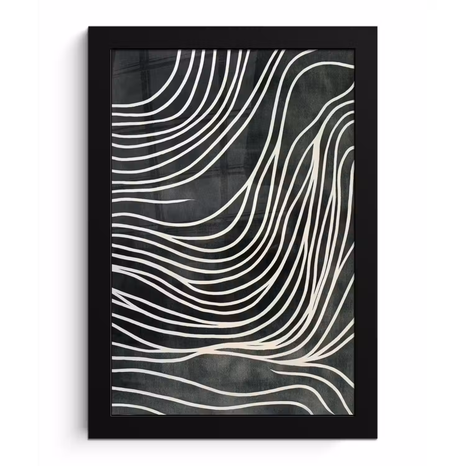 Lijnen - Patroon - Abstract - Wit fotolijst zwart zonder passe partout klein -3d