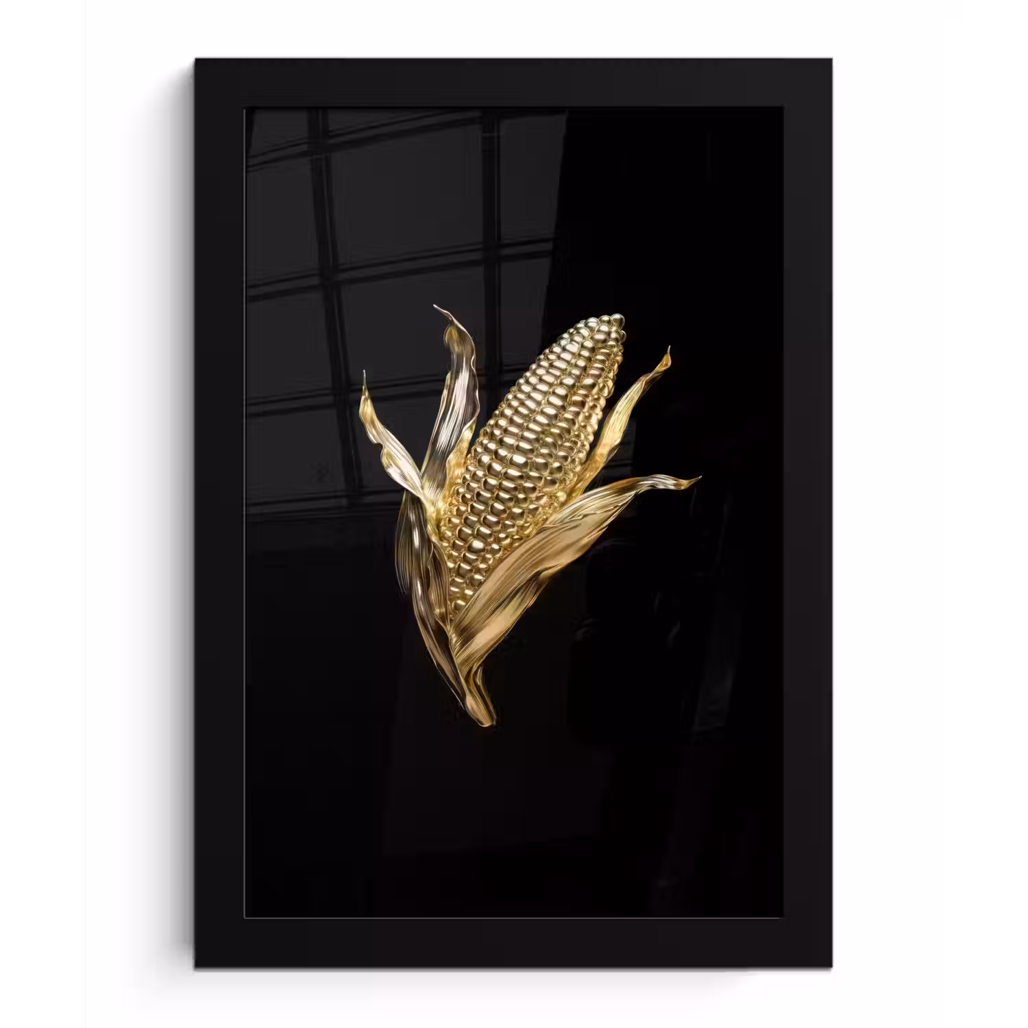 Mais - Eten - Goud - Zwart fotolijst zwart zonder passe partout klein -3d