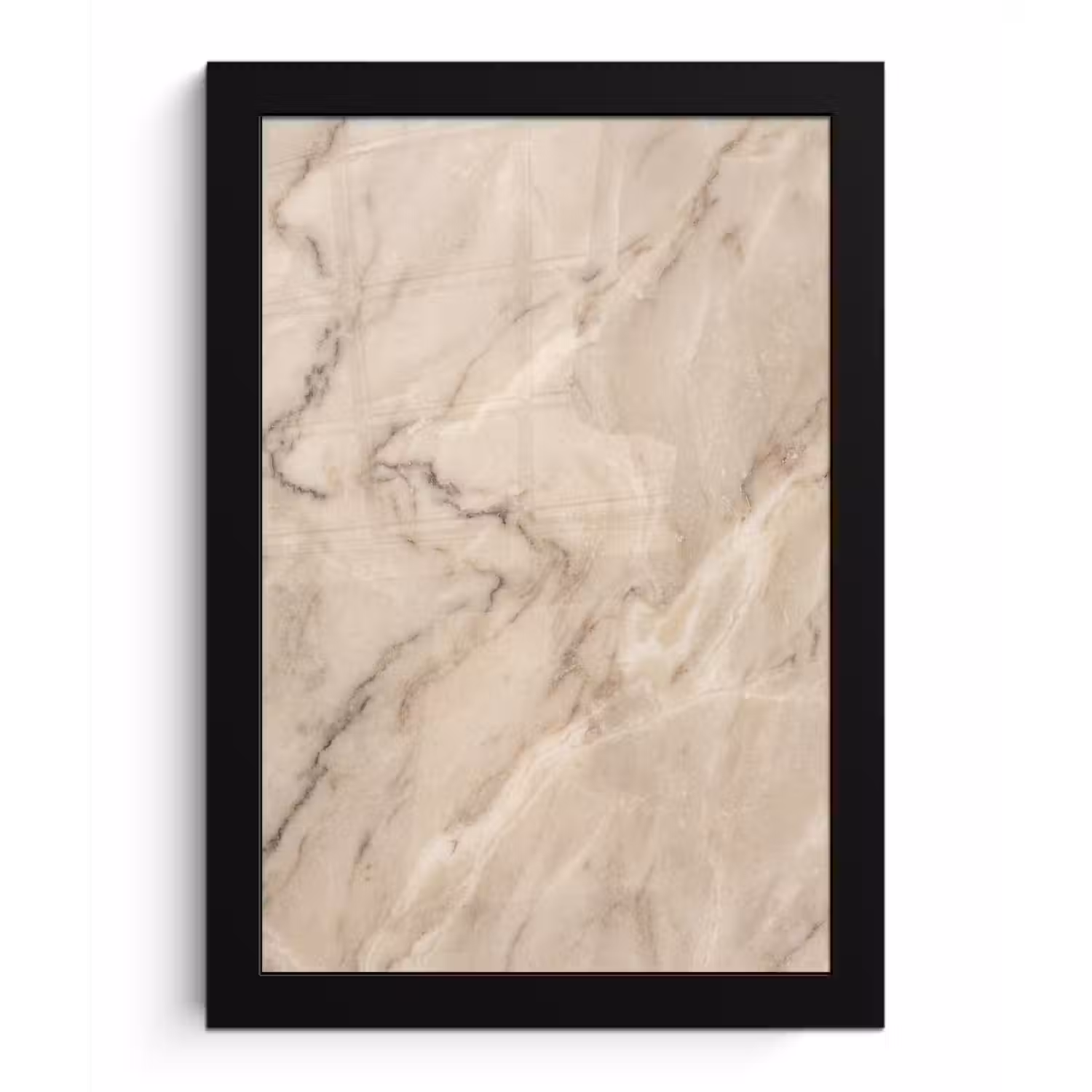 Marmer - Patroon - Abstract - Modern - Beige fotolijst zwart zonder passe partout klein -3d