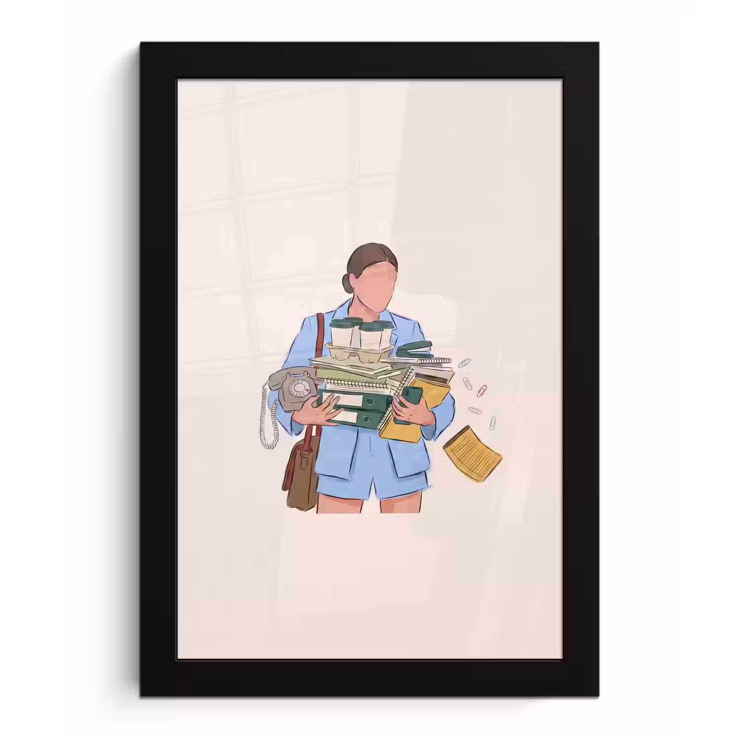 Mens - Kantoorartikelen - Werk - Modern fotolijst zwart zonder passe partout klein -3d