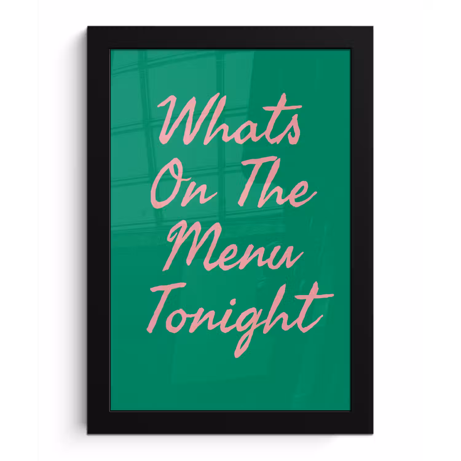 Menu - Quote - Roze fotolijst zwart zonder passe partout klein -3d