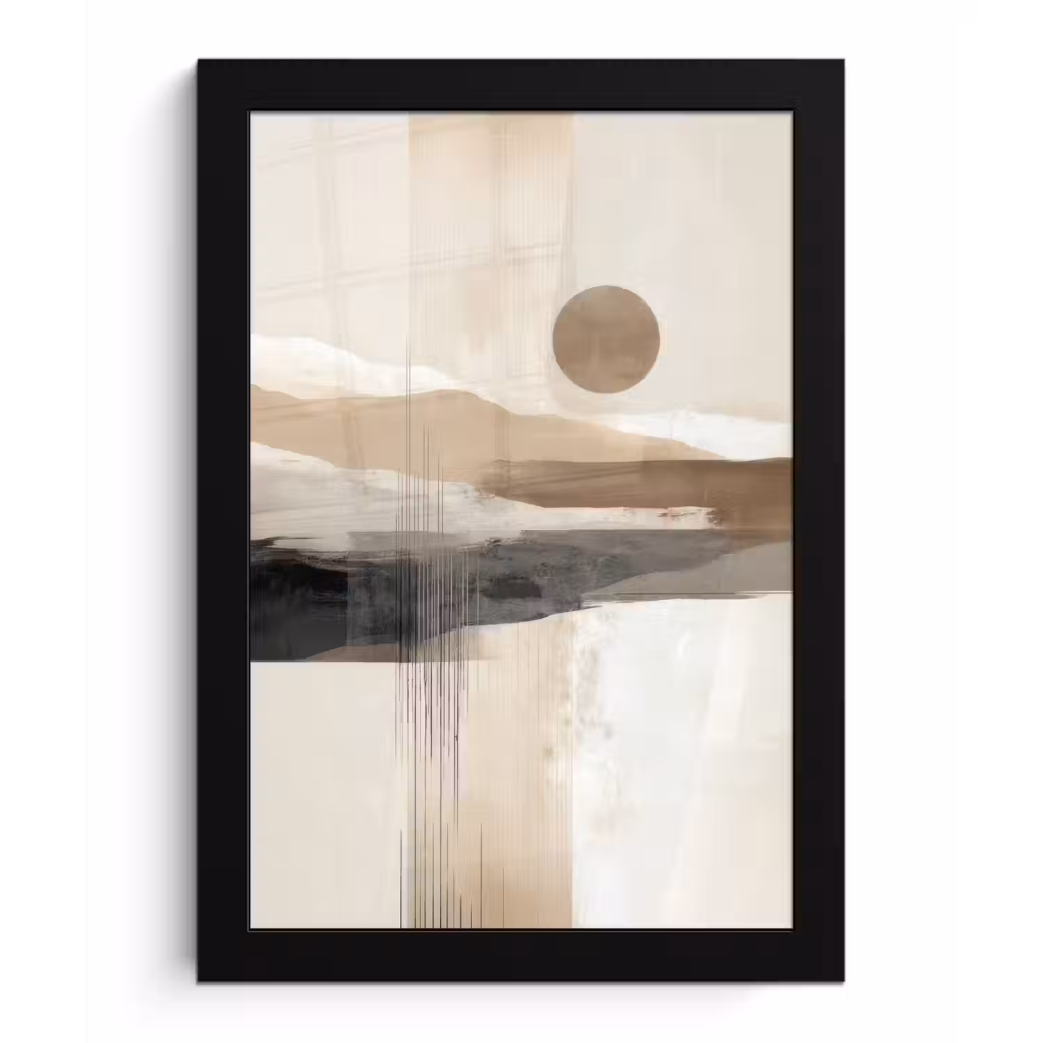 Minimalistisch - Landschap - Dimensie fotolijst zwart zonder passe partout klein -3d