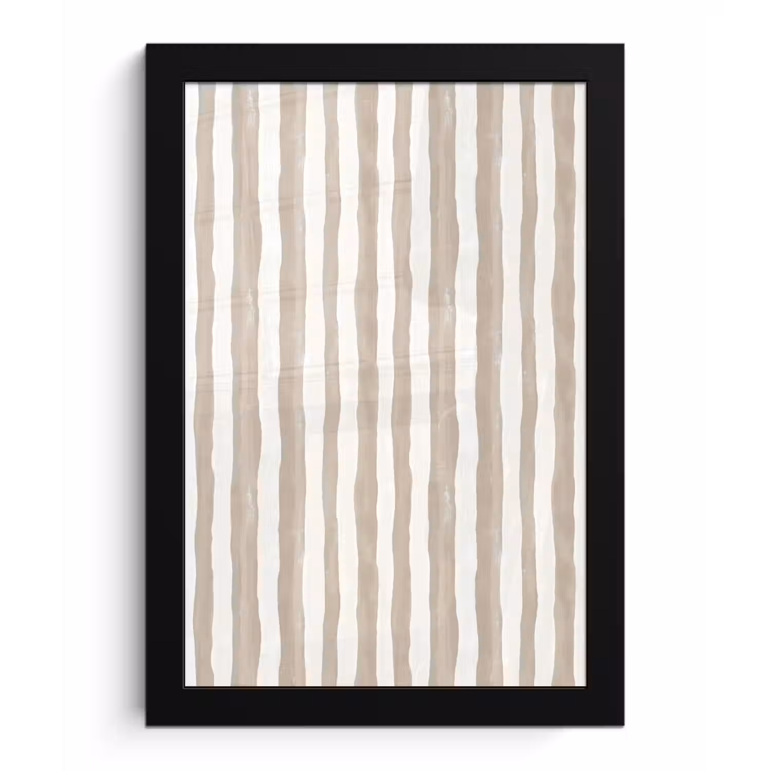 Minimalistisch - Strepen - Beige fotolijst zwart zonder passe partout klein 224 -3d