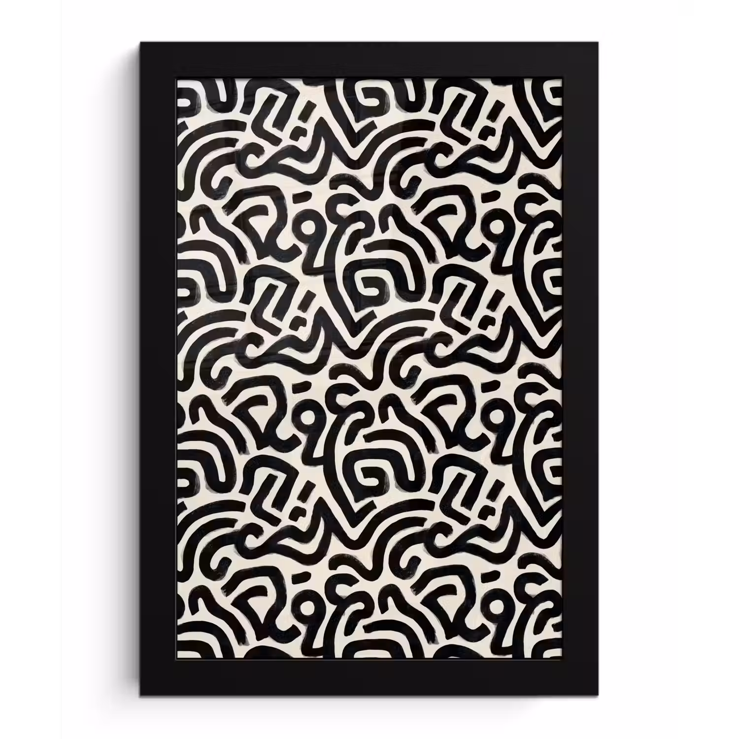 Modern - Abstract - Zwart fotolijst zwart zonder passe partout klein 224 -3d