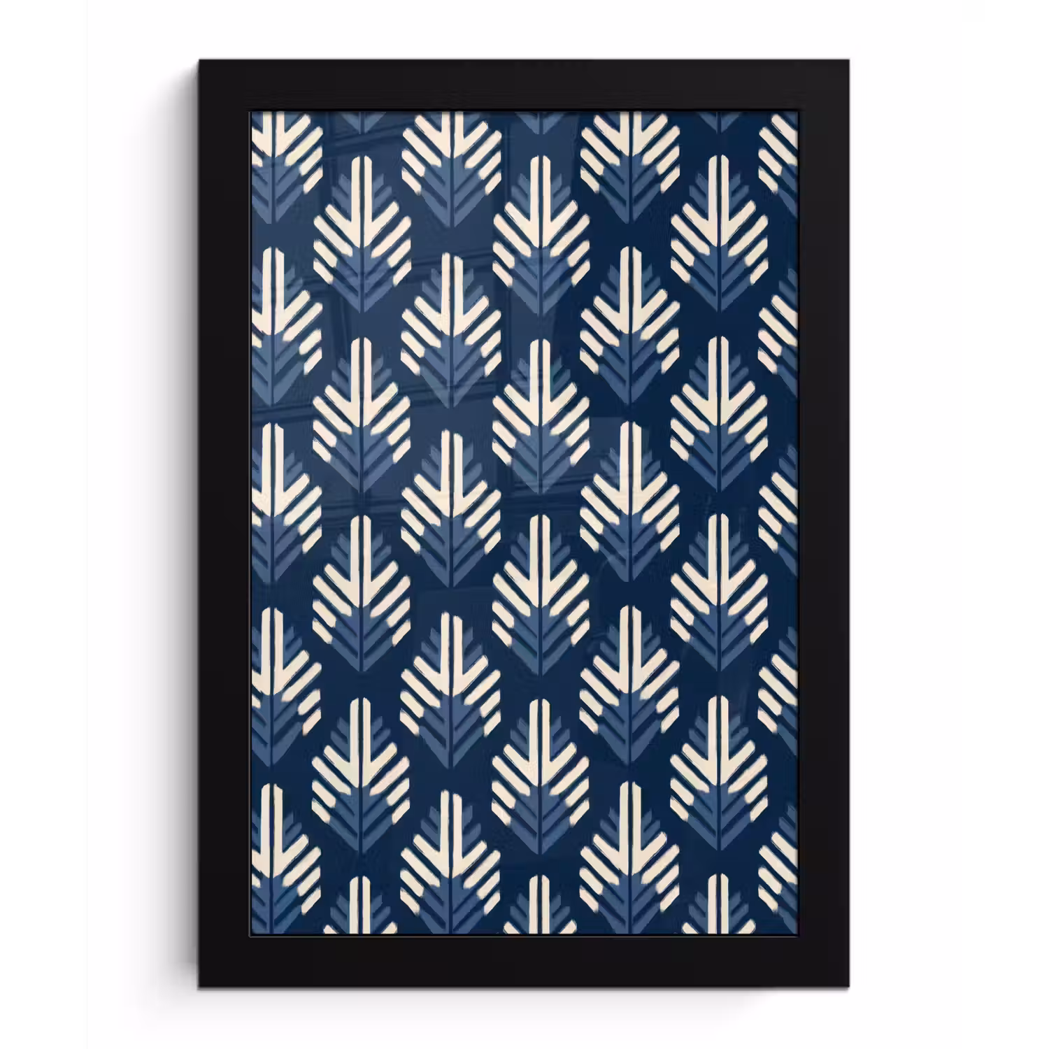 Modern - Patroon - Blauw fotolijst zwart zonder passe partout klein 224 -3d