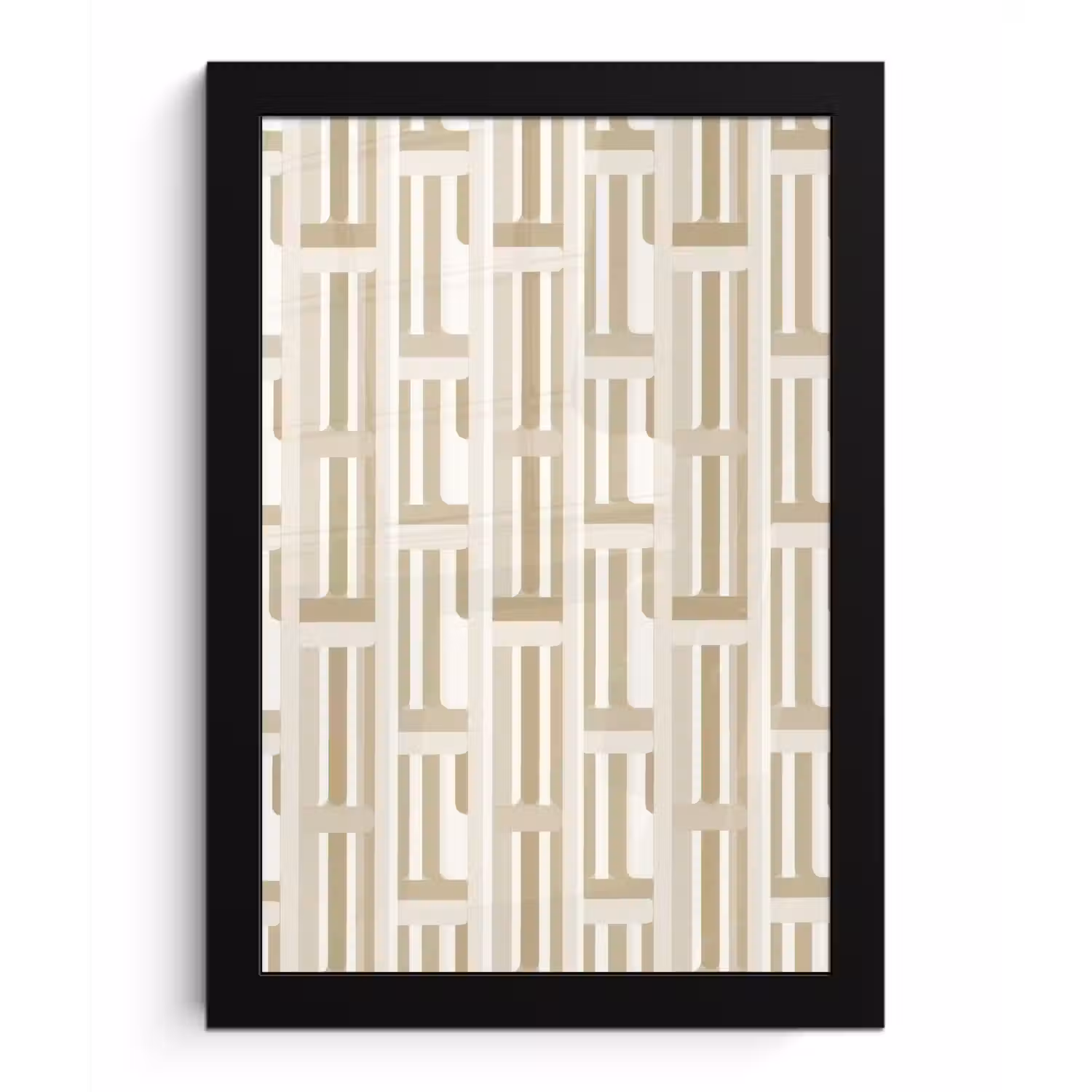 Modern - Geometrisch - Beige fotolijst zwart zonder passe partout klein 224 -3d