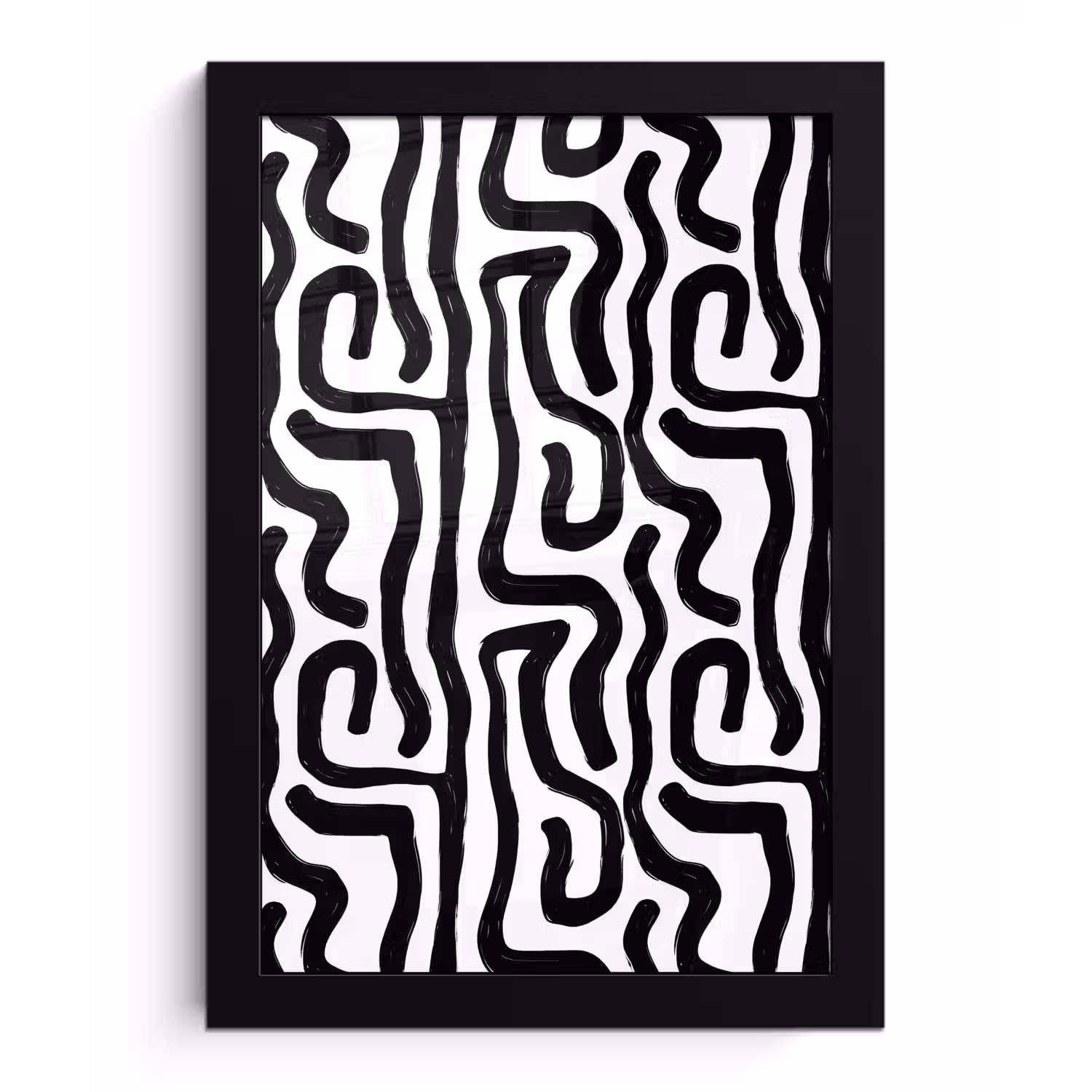 Modern - Lijnen - Zwart fotolijst zwart zonder passe partout klein 224 -3d