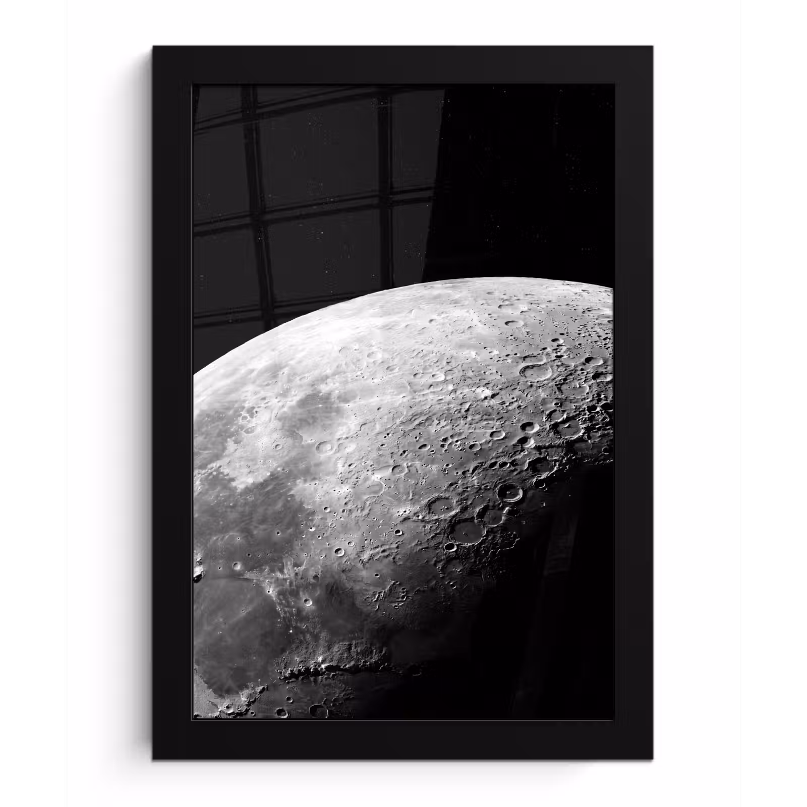Bilder mit Rahmen - Mond – Krater – Weltraum - Maan - Kraters - Ruimte fotolijst zwart zonder passe partout klein