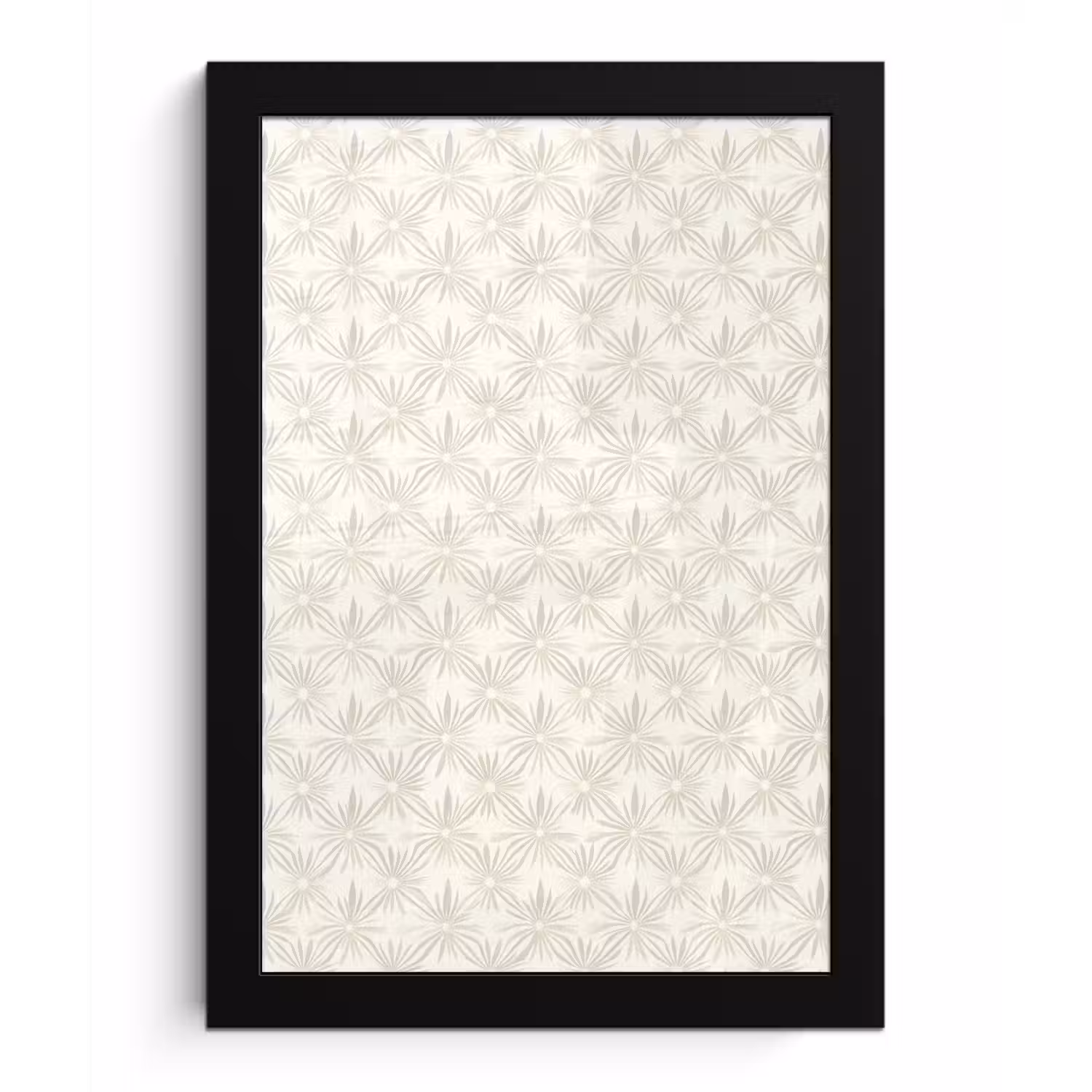 Patroon - Bloemen - Beige fotolijst zwart zonder passe partout klein 224 -3d