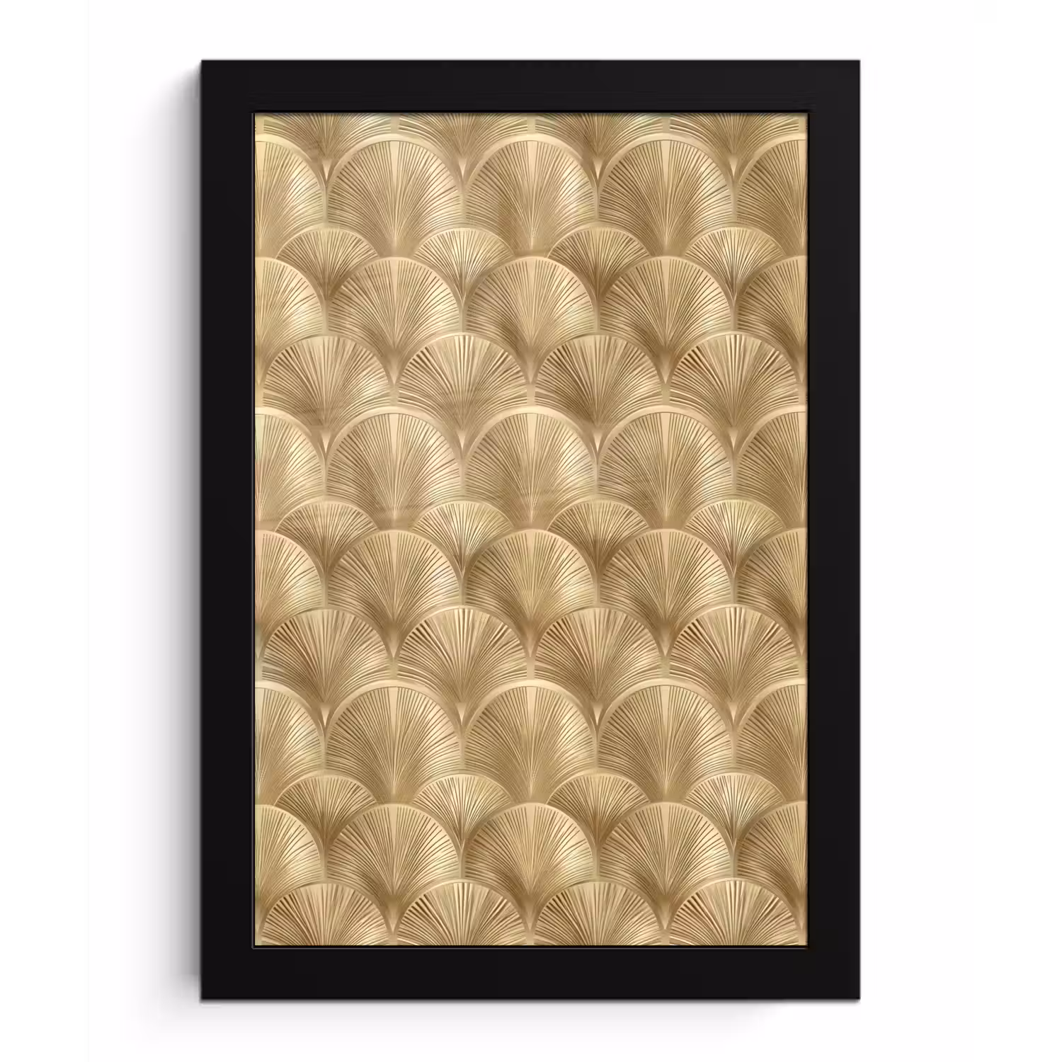 Patroon - Waaier - Goud fotolijst zwart zonder passe partout klein 224 -3d