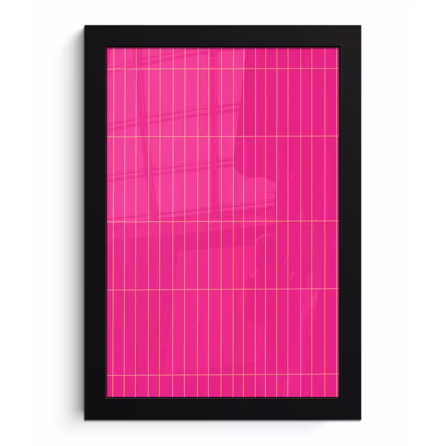 Patroon - Tegel - Magenta - Roze fotolijst zwart zonder passe partout klein 224 -3d