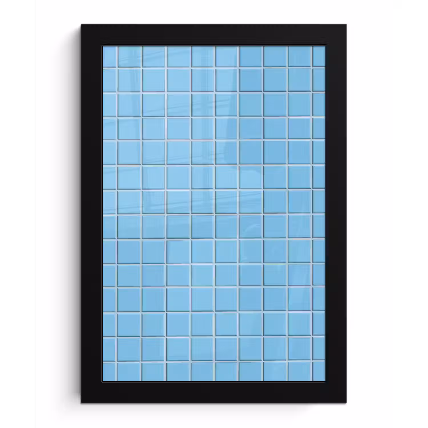Patroon - Tegel - Pastel - Blauw fotolijst zwart zonder passe partout klein 224 -3d