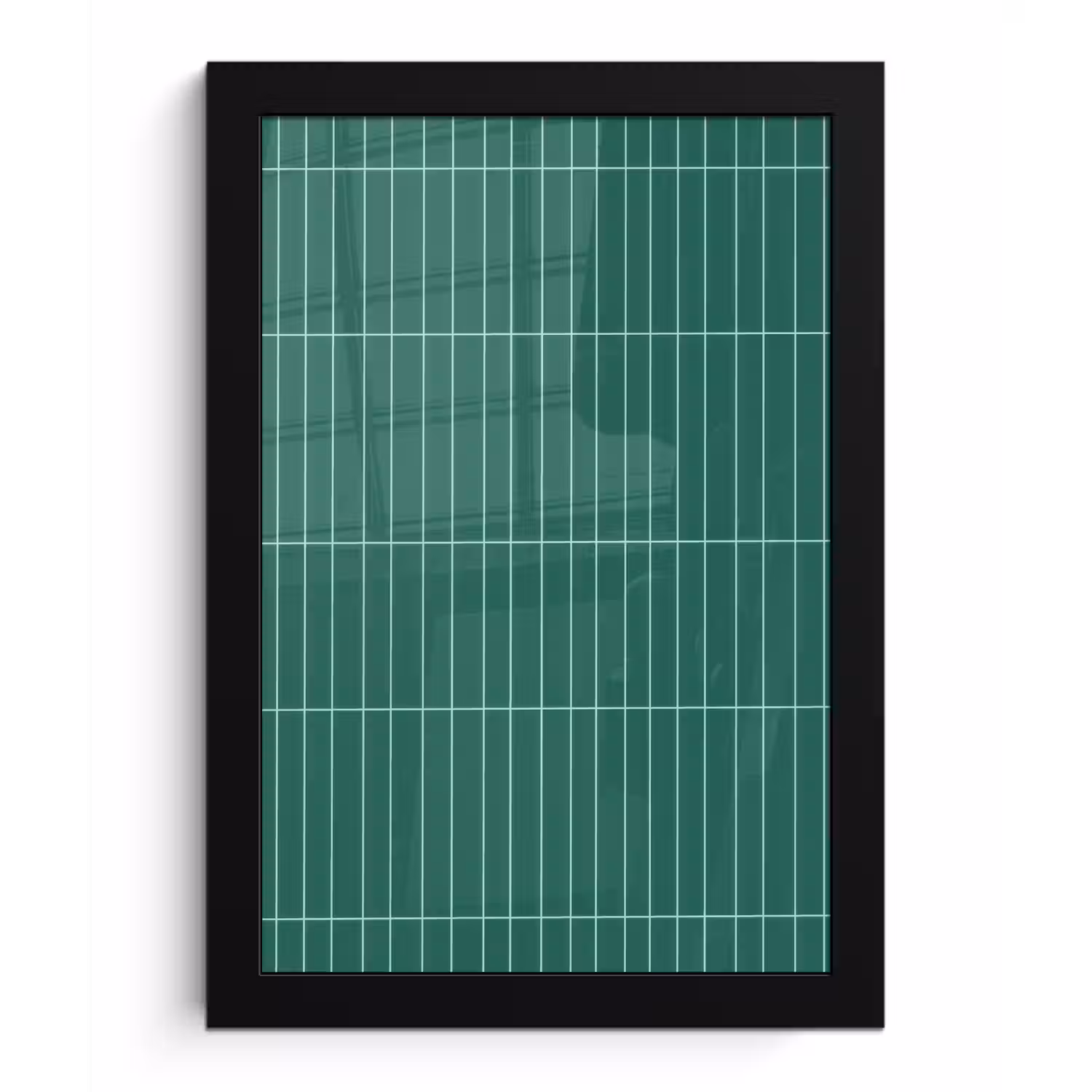 Patroon - Tegel - Saliegroen fotolijst zwart zonder passe partout klein 224 -3d