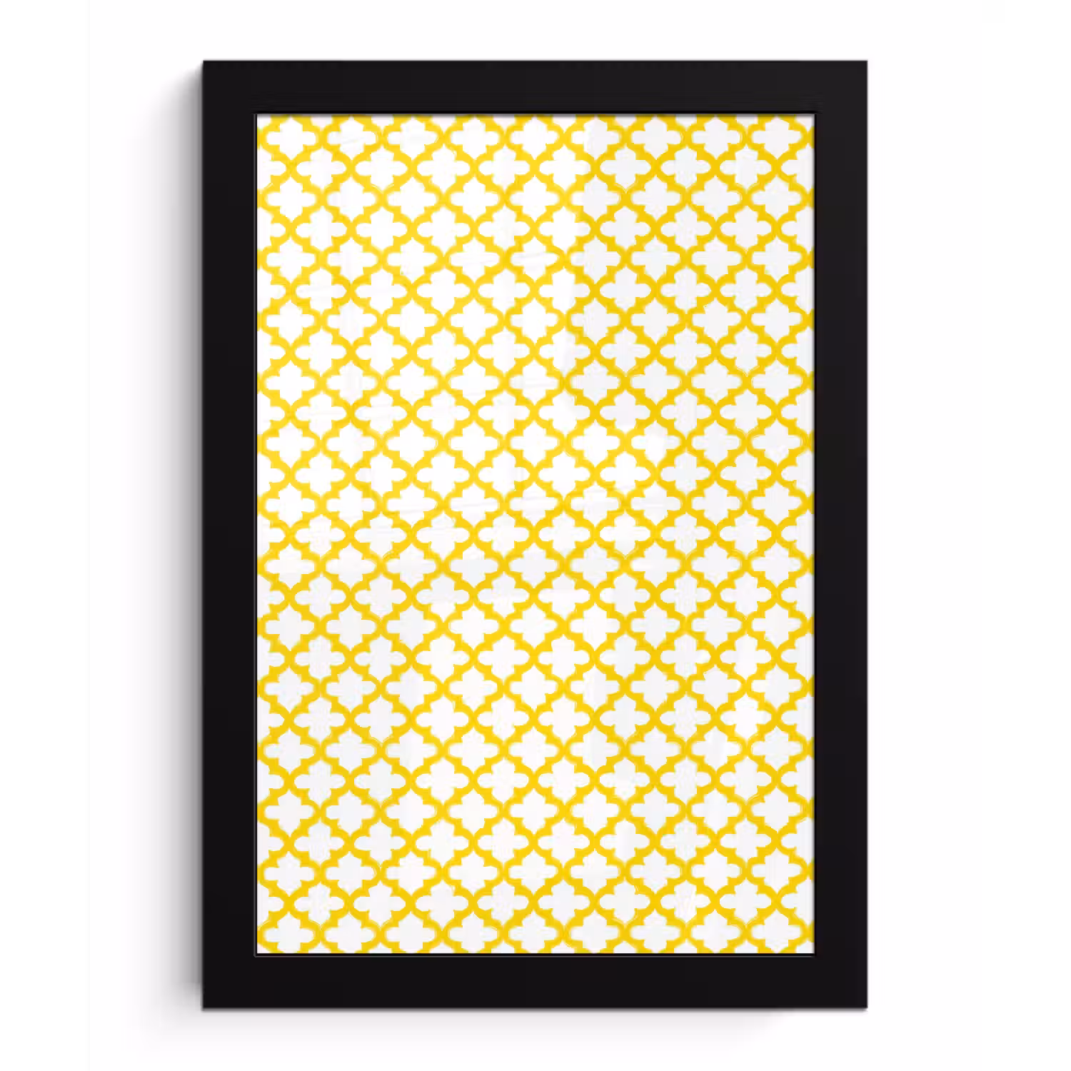 Patroon - Geometrisch - Klassiek - Geel fotolijst zwart zonder passe partout klein 224 -3d