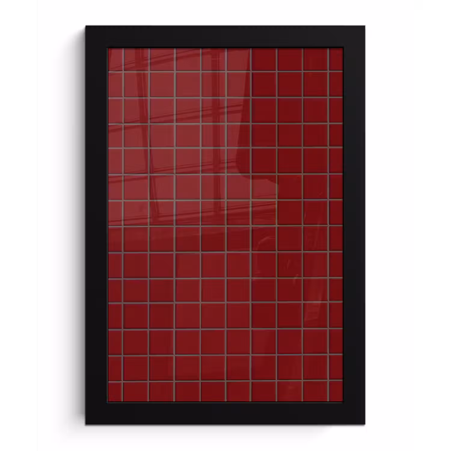 Patroon - Tegels - Burgundy fotolijst zwart zonder passe partout klein 224 -3d
