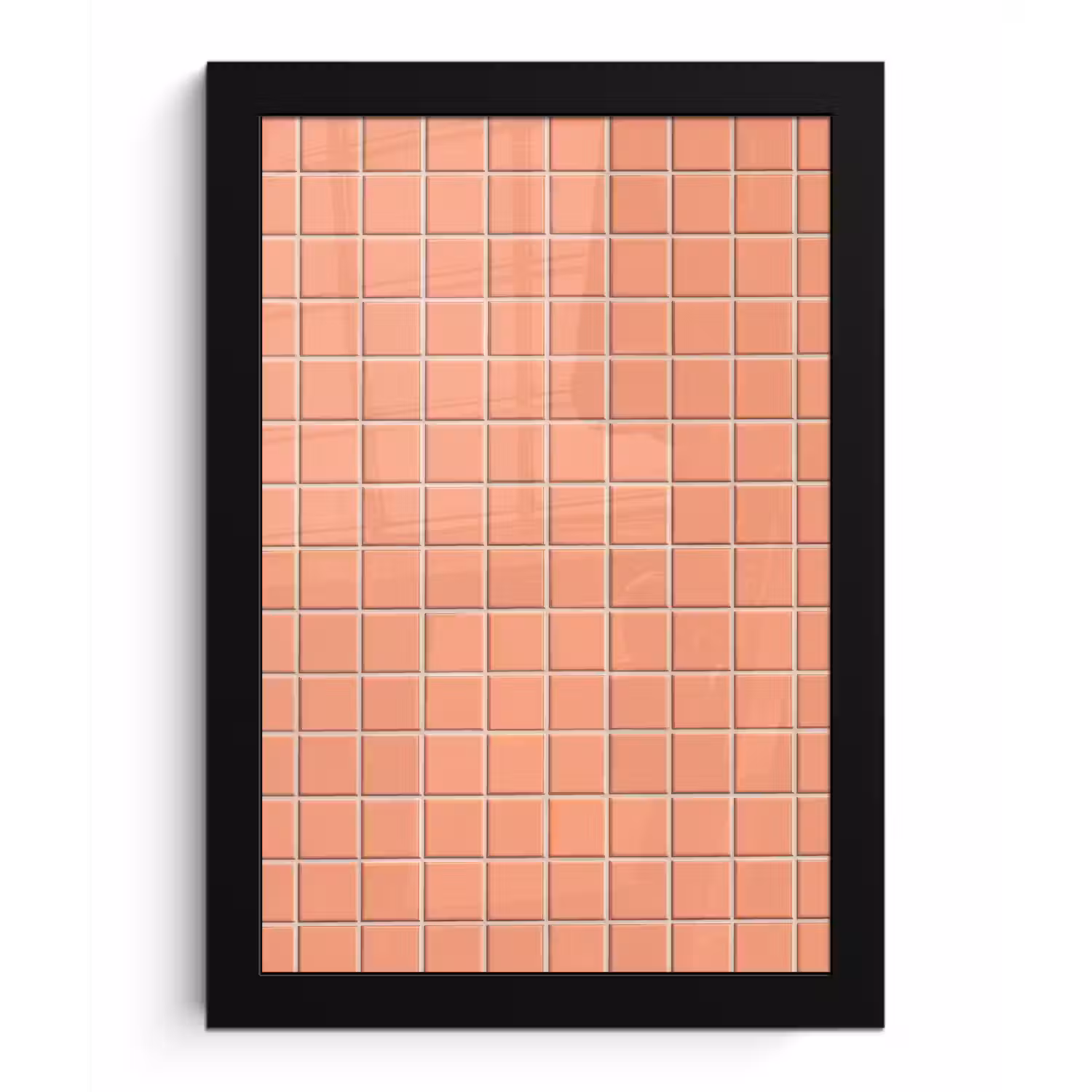 Patroon - Tegels - Perzik fotolijst zwart zonder passe partout klein 224 -3d
