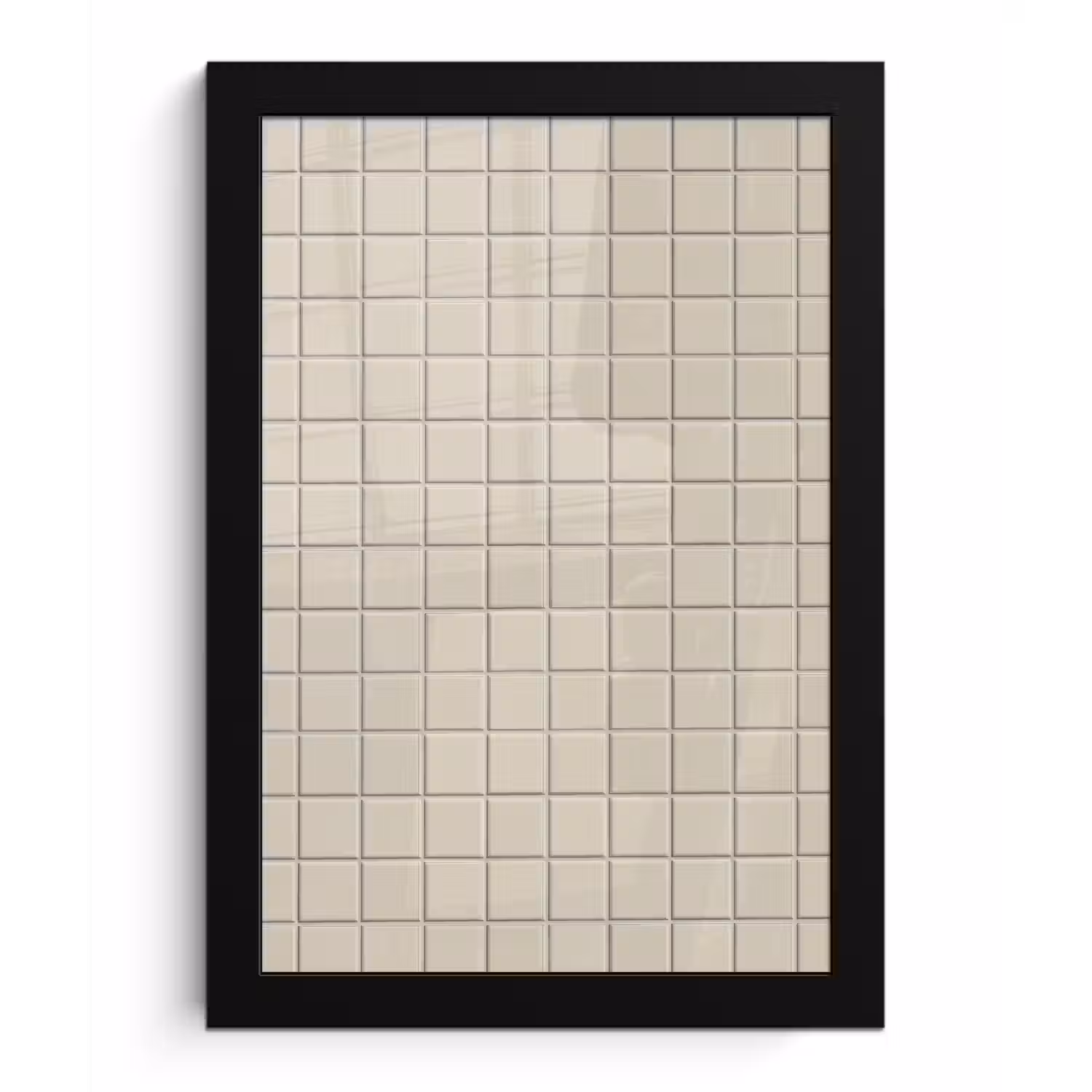 Patroon - Tegels - Taupe fotolijst zwart zonder passe partout klein 224 -3d
