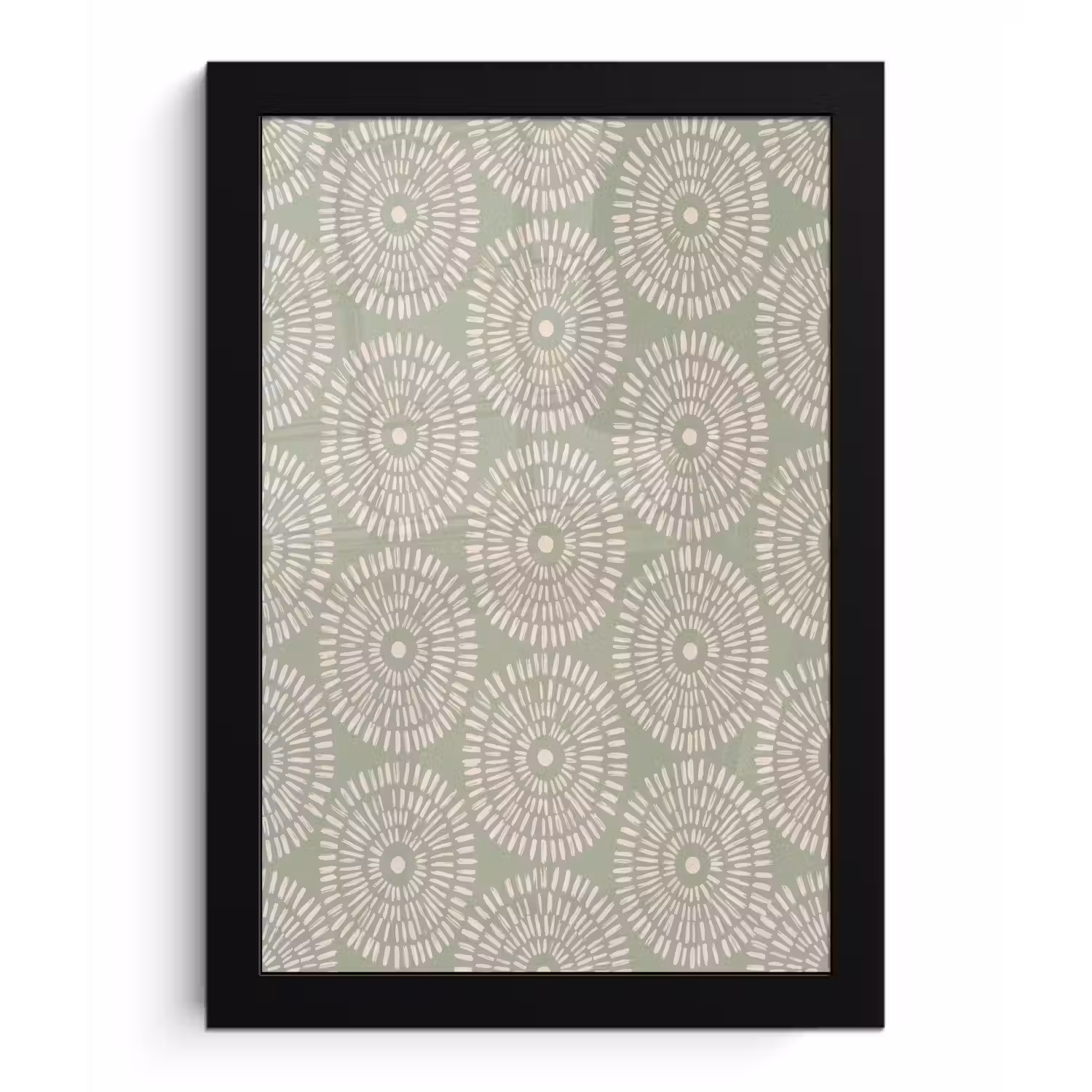 Patroon - Cirkels - Abstract - Modern - Groen fotolijst zwart zonder passe partout klein -3d