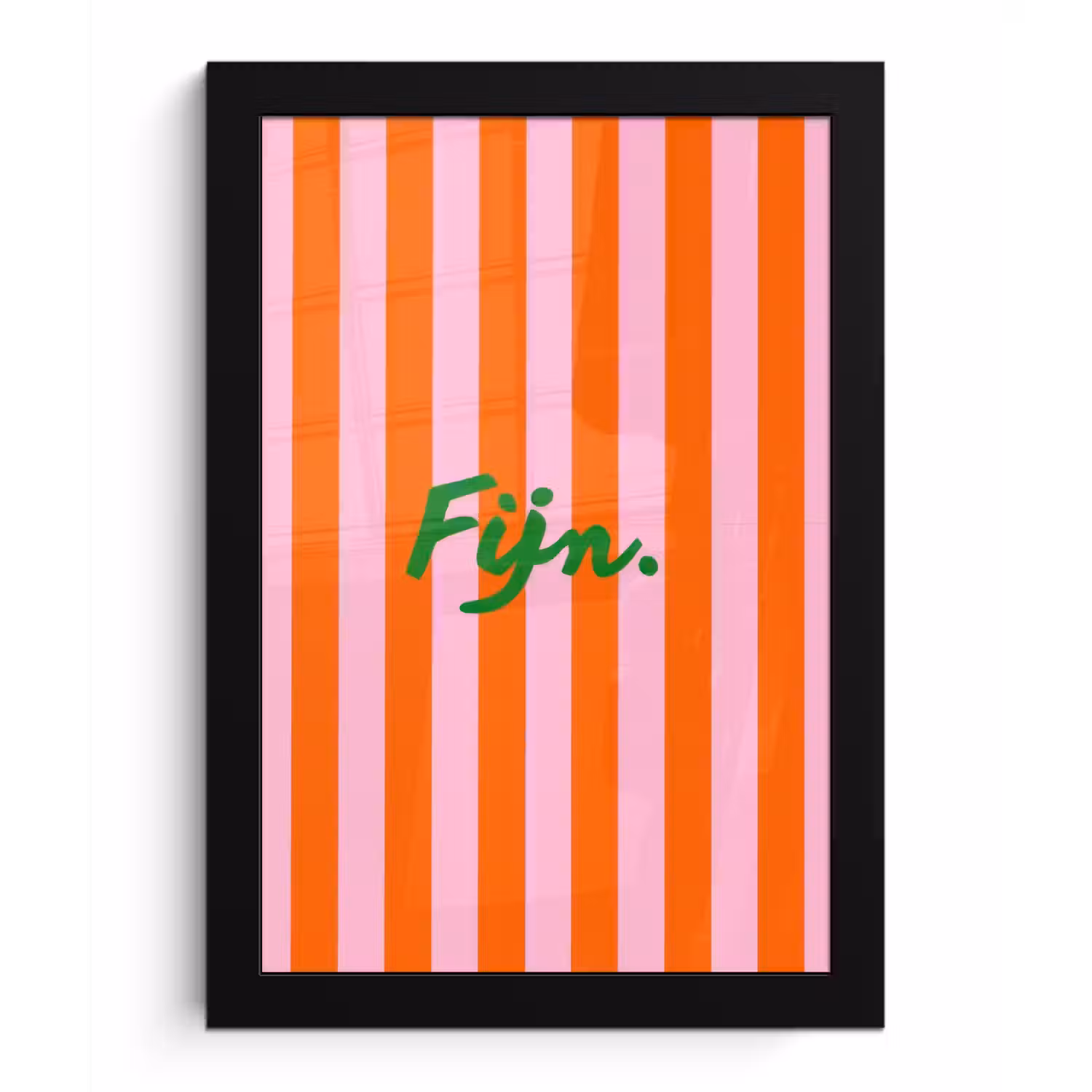 Patroon - Oranje - Fijn - Strepen fotolijst zwart zonder passe partout klein -3d