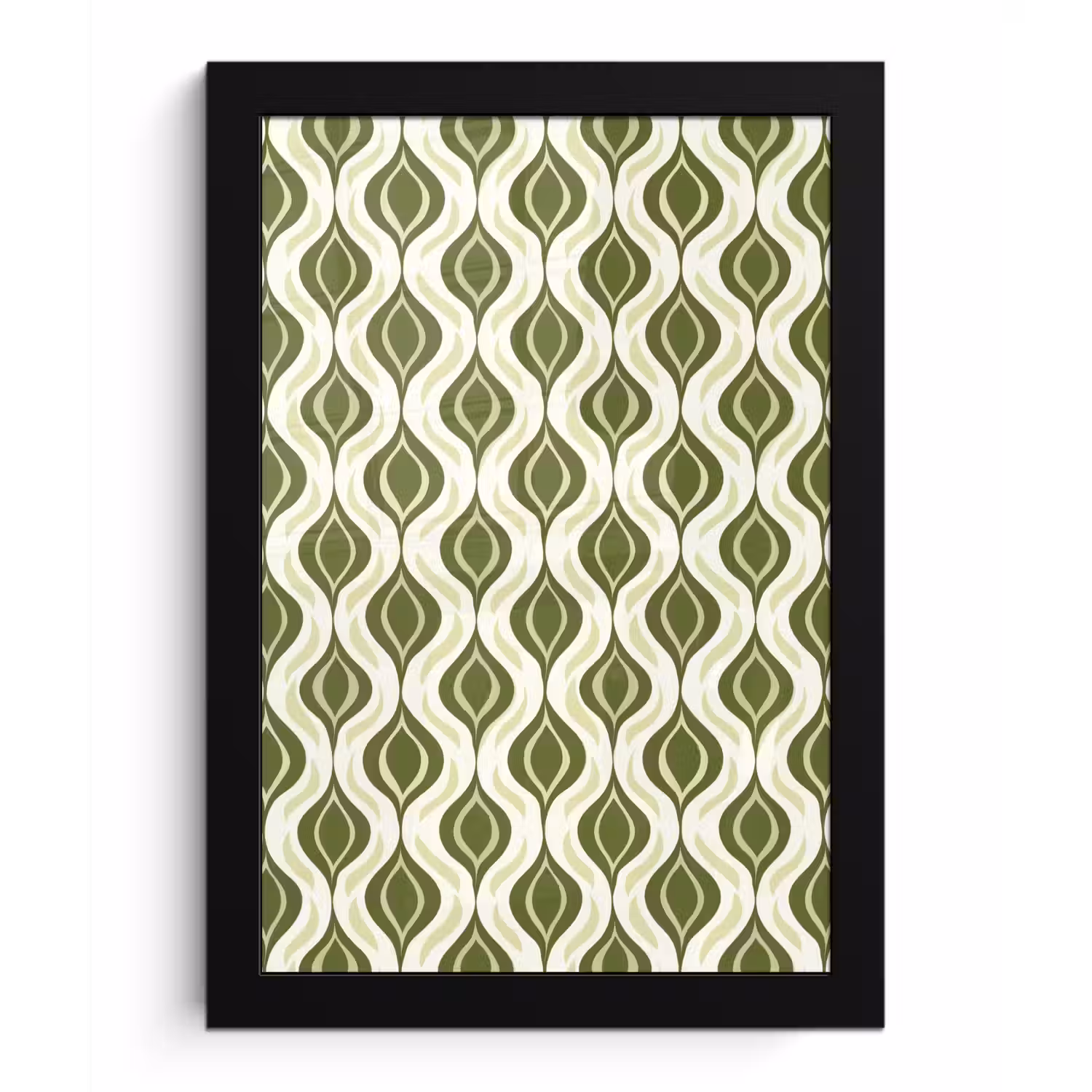 Patroon - Retro - Groen fotolijst zwart zonder passe partout klein 224 -3d
