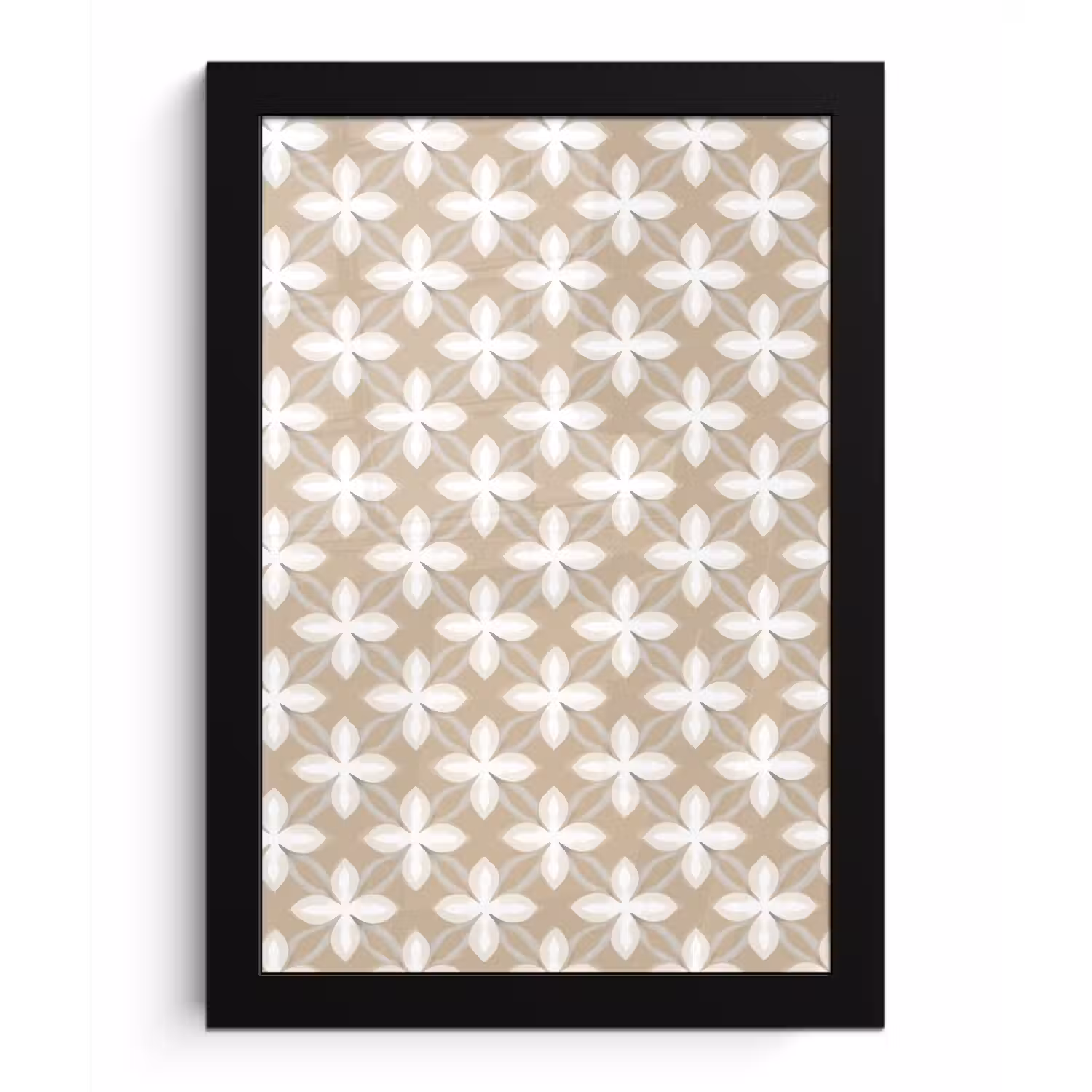 Patroon - Symmetrisch - Beige fotolijst zwart zonder passe partout klein 224 -3d
