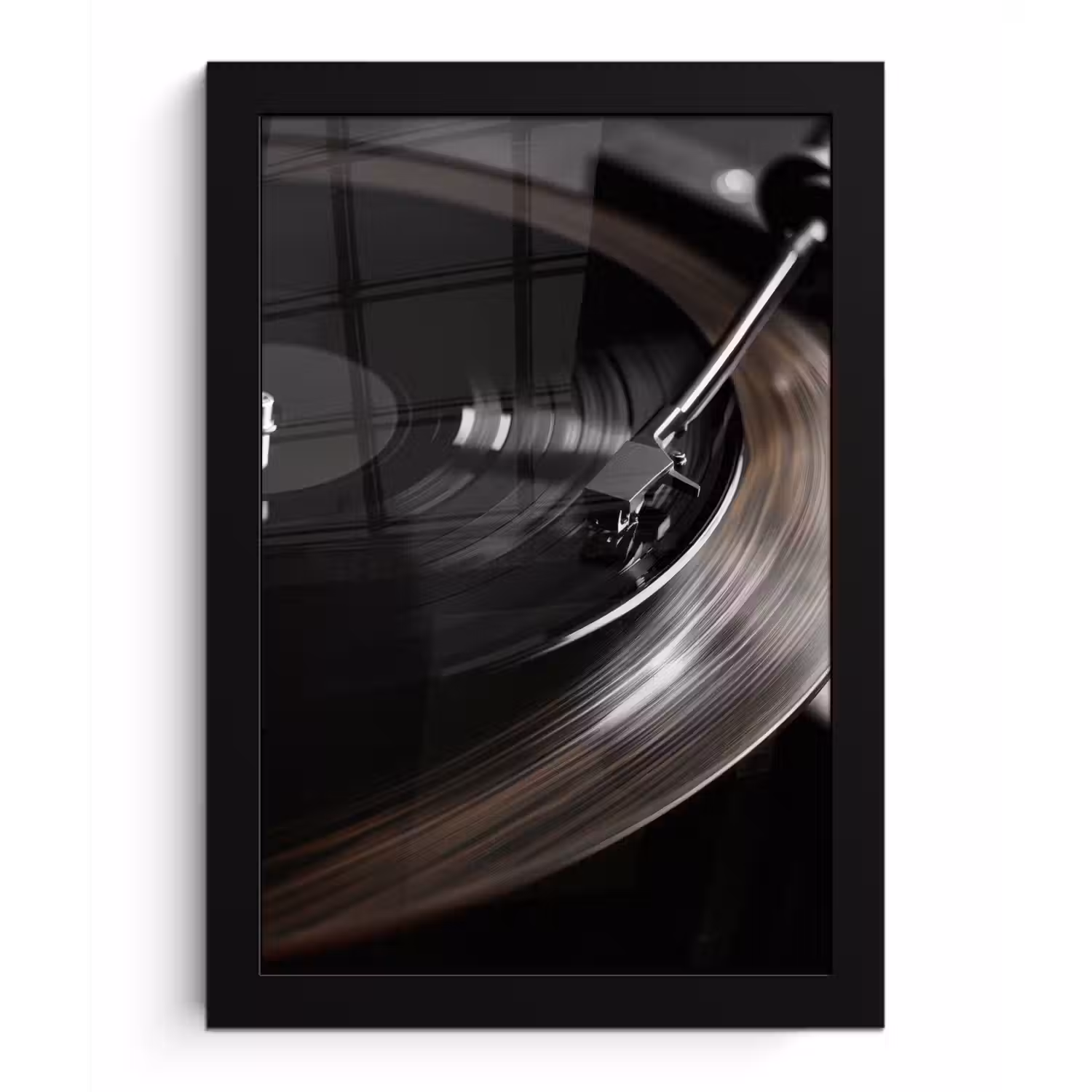 Close-up - Vinylplaat - Platenspeler - Zwart fotolijst zwart zonder passe partout klein -3d