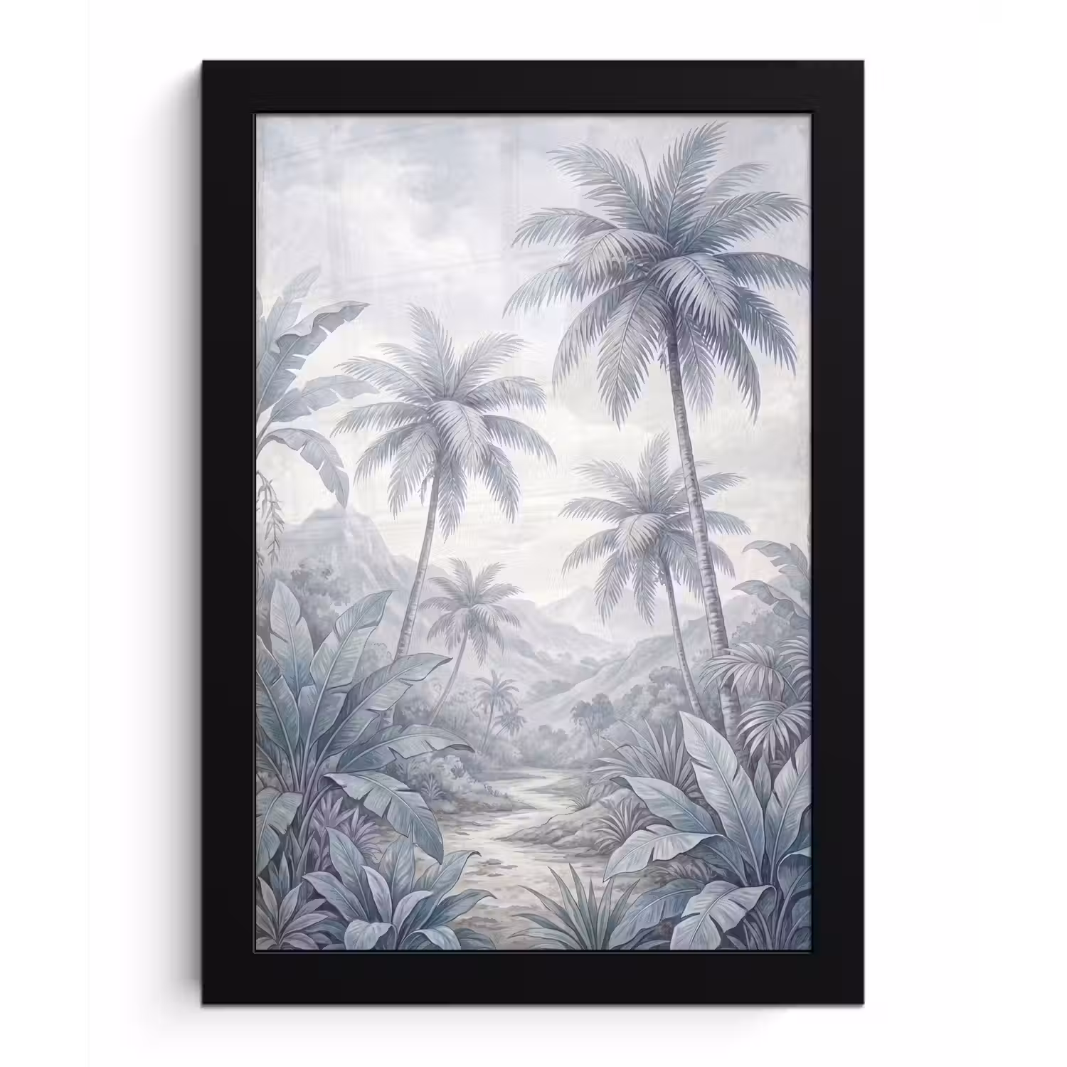 Natuur - Boom - Tropisch - Landschap - Blauw fotolijst zwart zonder passe partout klein -3d