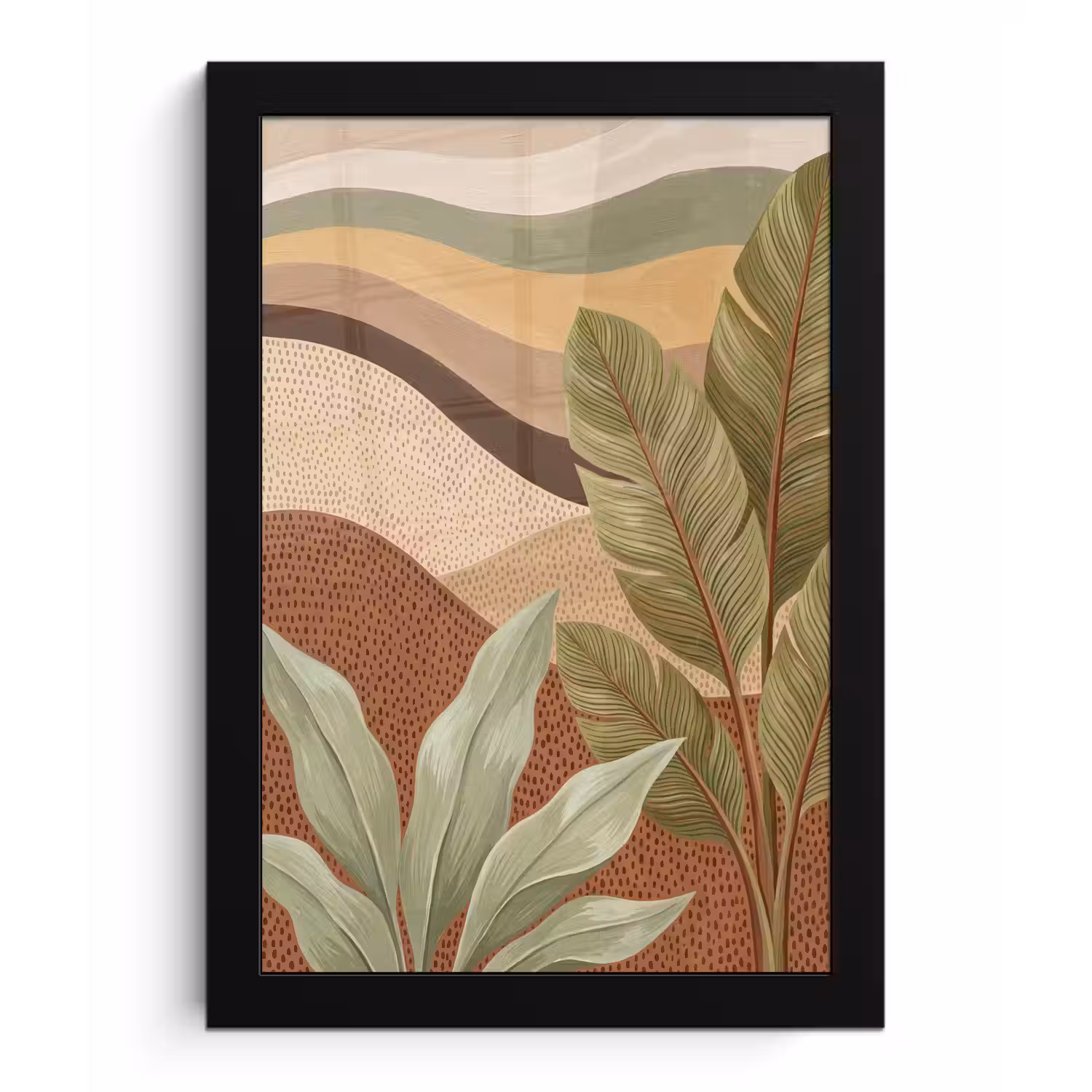 Natuur - Bladeren - Landschap - Abstract - Aardetinten fotolijst zwart zonder passe partout klein -3d