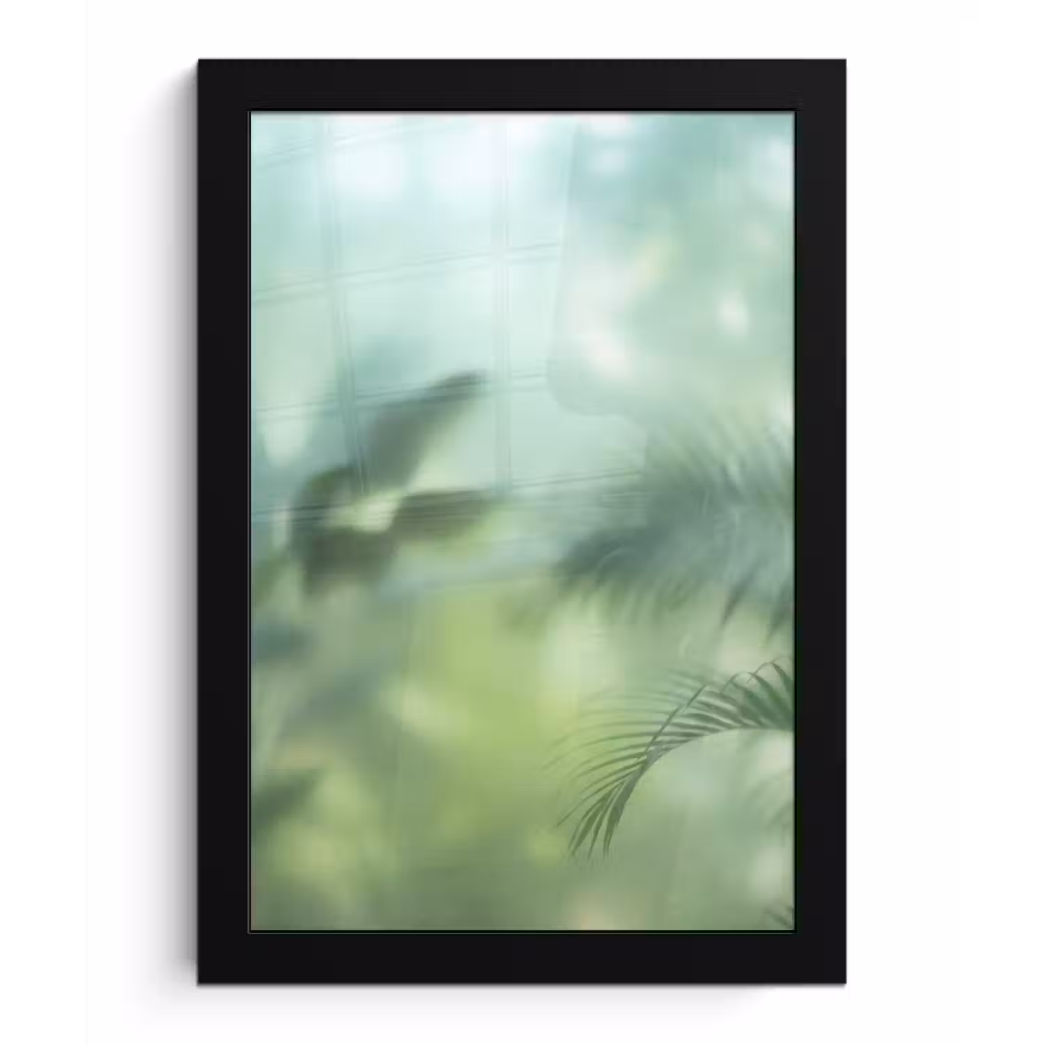 Natuur - Vervaagd - Groen - Abstract - Modern fotolijst zwart zonder passe partout klein -3d