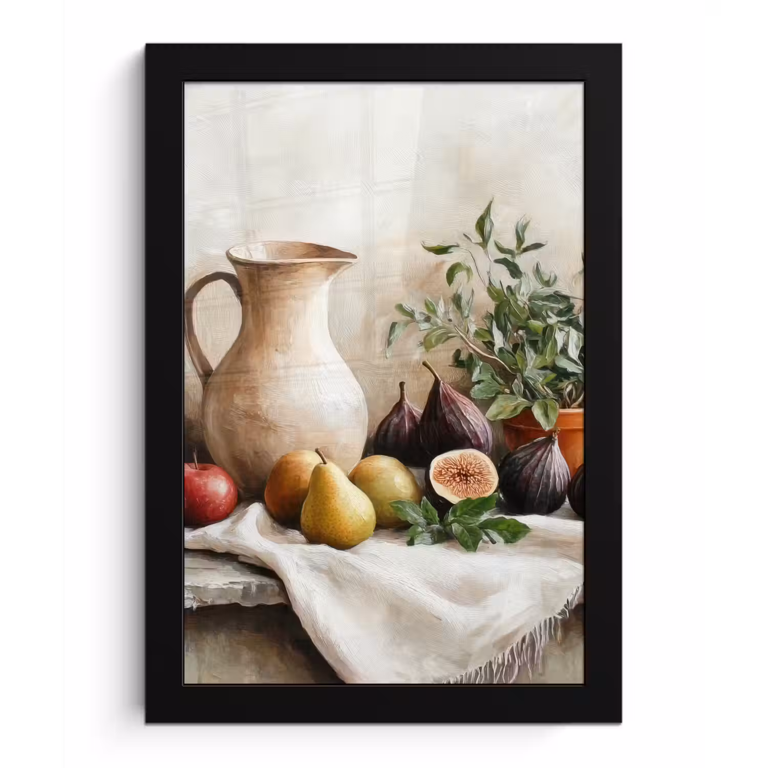 Fruit - Kruiden - Landelijk fotolijst zwart zonder passe partout klein -3d